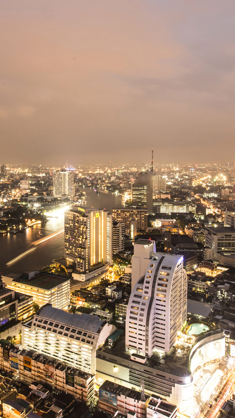 Обои Бангкок, городской пейзаж, город, городской район, метрополия в разрешении 750x1334