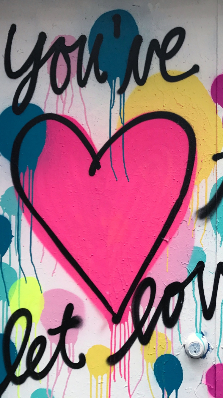 Обои граффити, рисование, уличное искусство, графический дизайн, текст в разрешении 750x1334