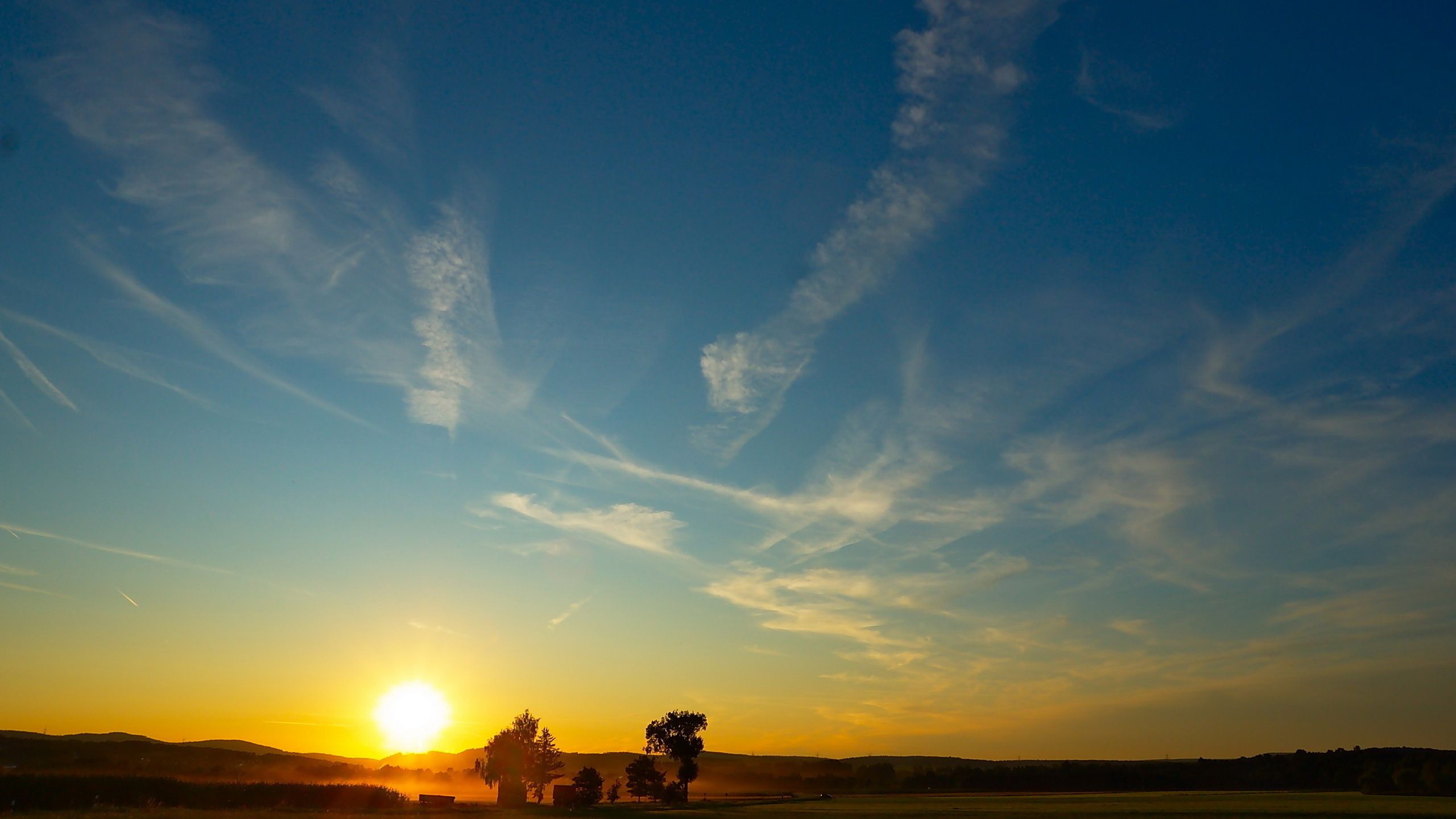 Обои пейзаж, закат, облако, горизонт, восход солнца в разрешении 2560x1440