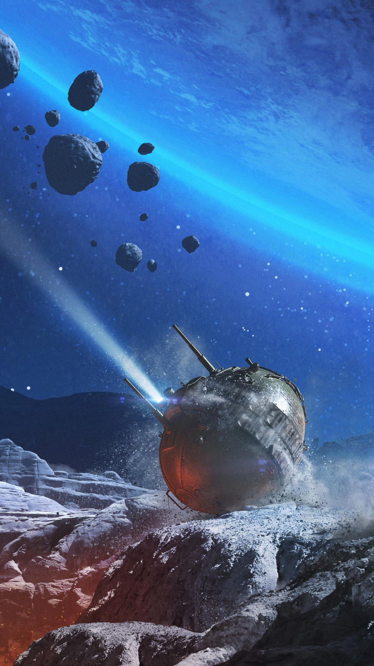 Обои world of tanks, wargaming, бак, космическое пространство, космос в разрешении 750x1334