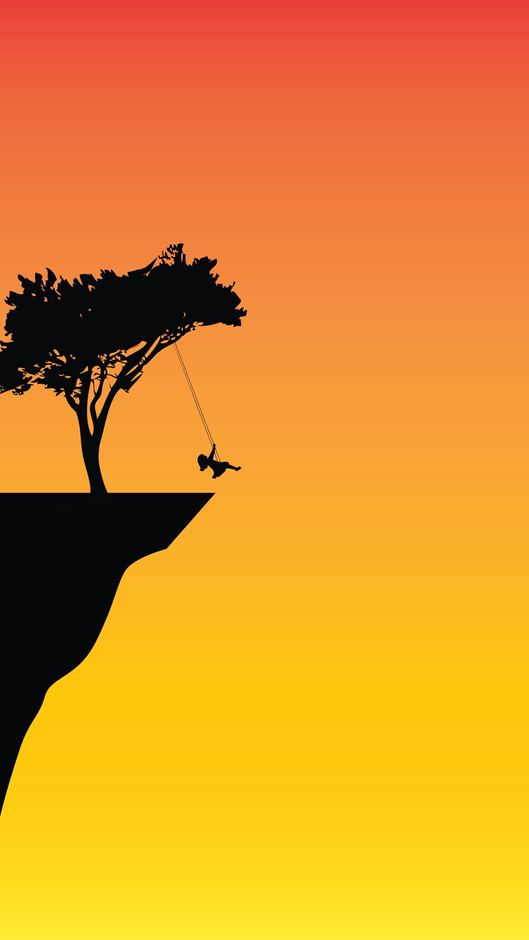 Обои иллюстратор, природный ландшафт, дерево, видео, желтый в разрешении 1080x1920