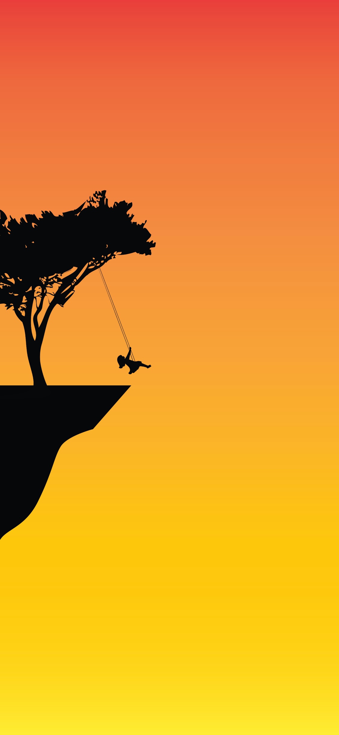 Обои иллюстратор, природный ландшафт, дерево, видео, желтый в разрешении 1125x2436