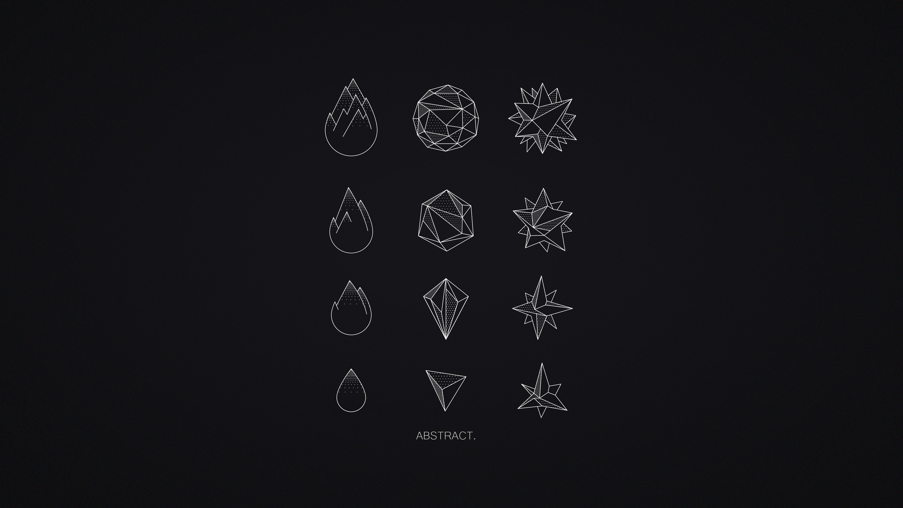 Обои арт, дизайн, Геометрическая абстракция, узор, лого в разрешении 3840x2160