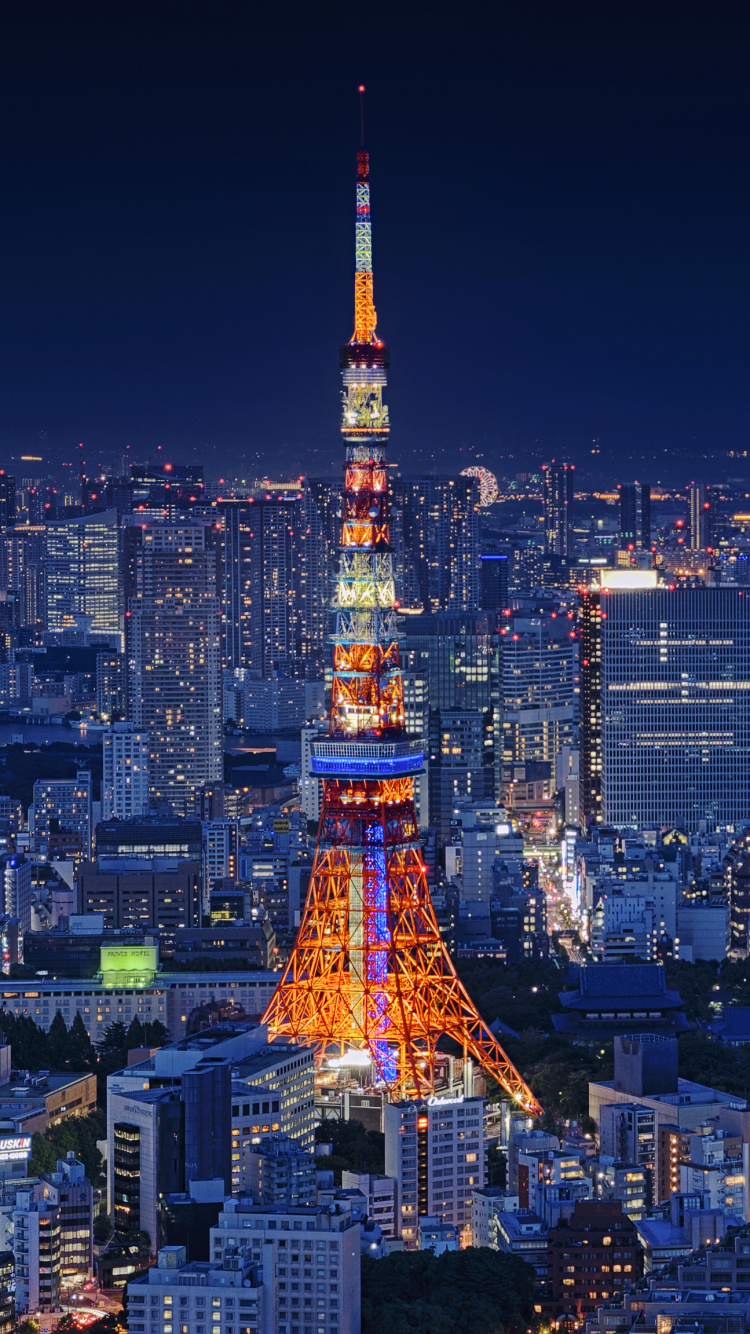 Обои токийская башня, Роппонги Хиллз, город, городской пейзаж, городской район в разрешении 750x1334