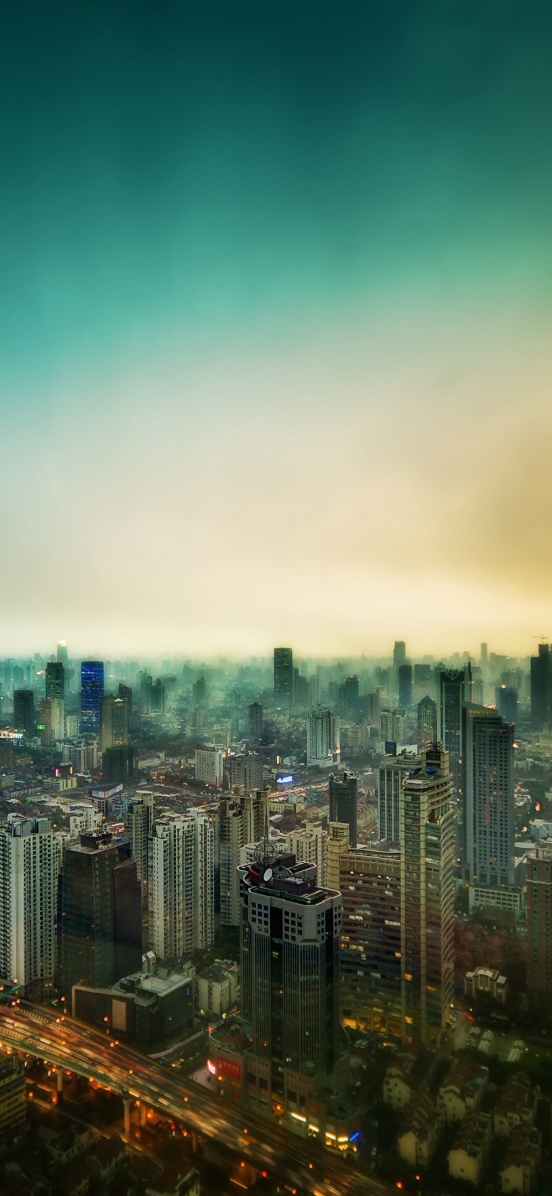 Обои городской пейзаж, метрополия, город, городской район, линия горизонта в разрешении 1125x2436