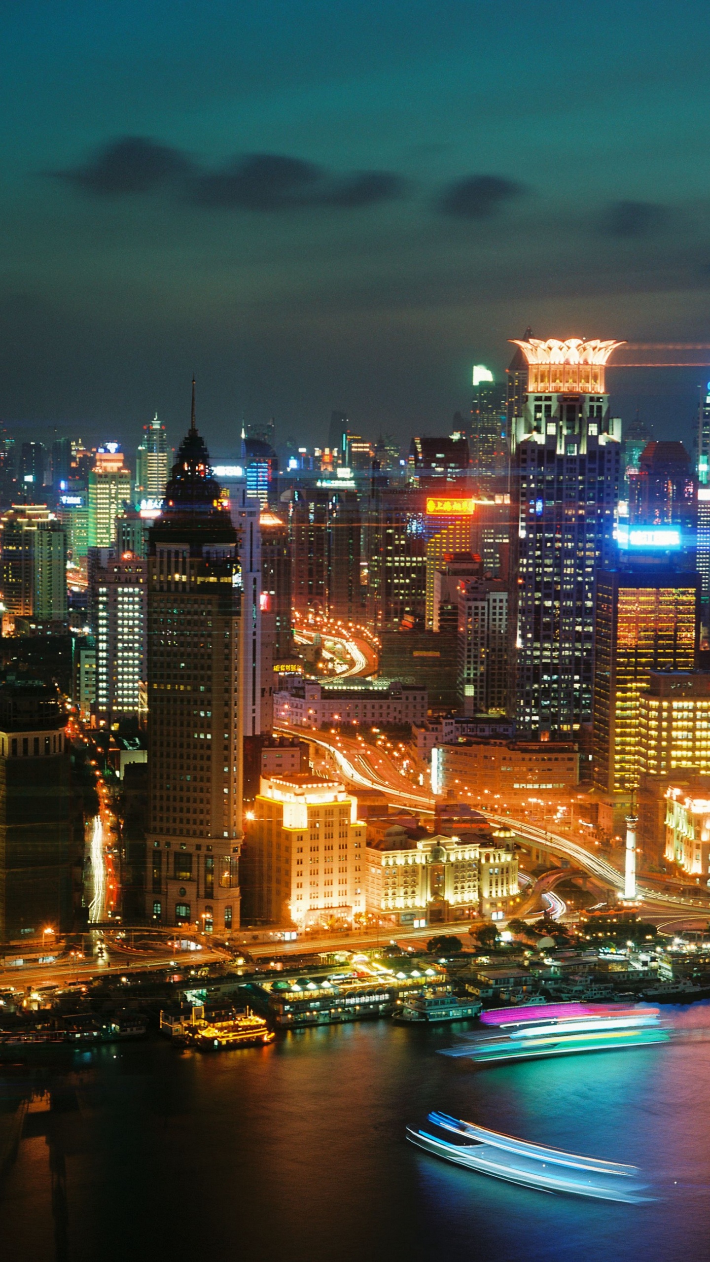 Обои Шанхай, город, городской пейзаж, городской район, метрополия в разрешении 1440x2560