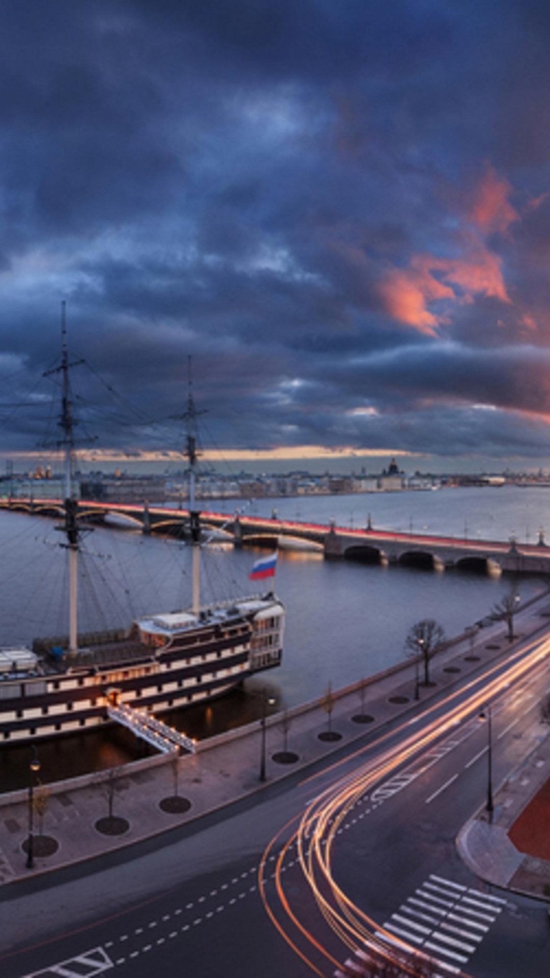 Обои Нева, Марина, облако, водный путь, вечер в разрешении 1080x1920