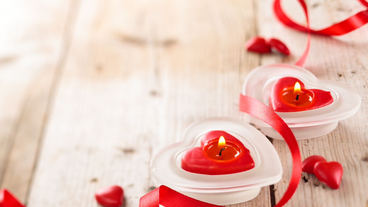 Обои сердце, День Святого Валентина, красный цвет, пища, вишня в разрешении 1280x720