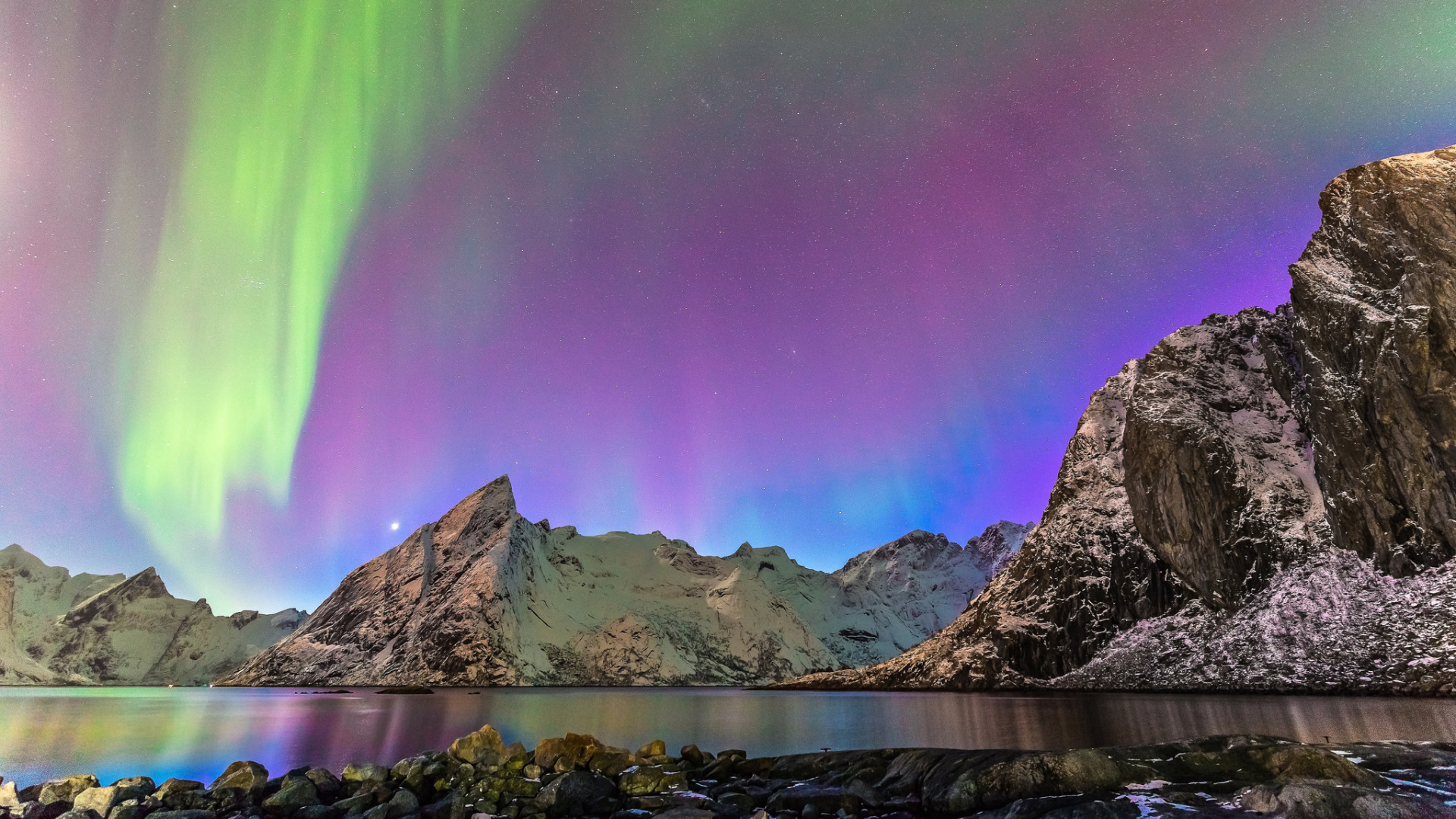 Обои Аврора, природа, природный ландшафт, пурпур, атмосфера в разрешении 1920x1080