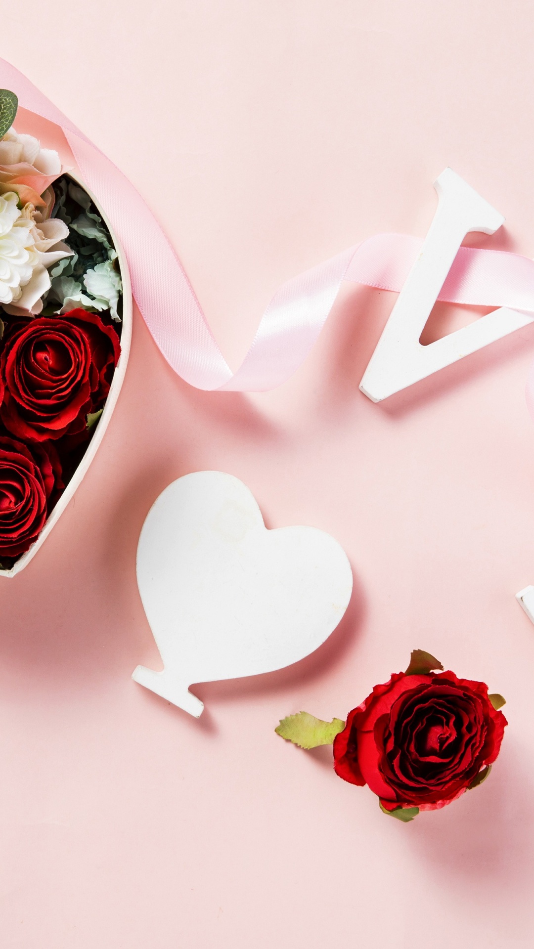 Обои лепесток, подарок, флористика, День Святого Валентина, свадебная церемония поставки в разрешении 1080x1920