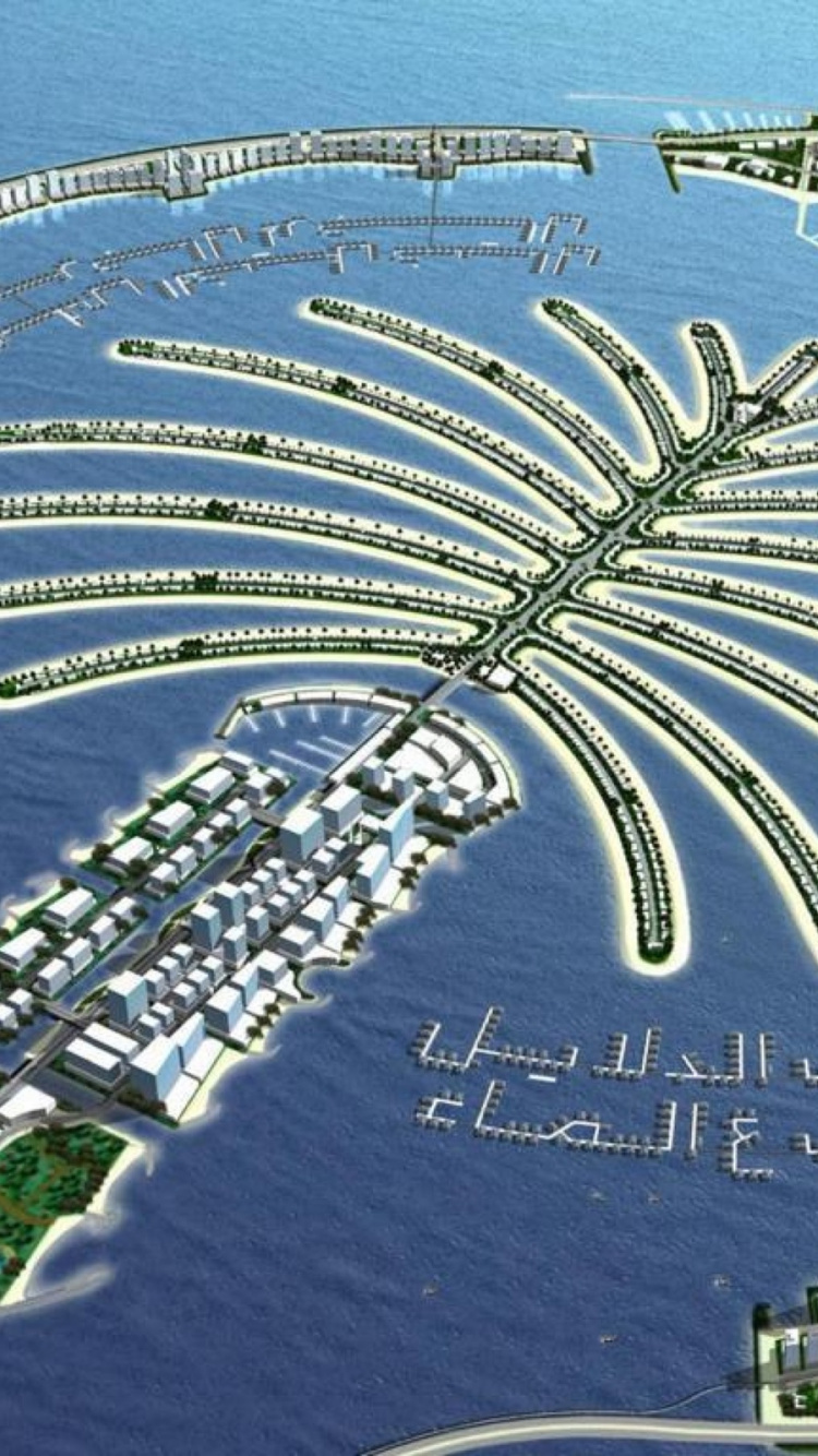 Обои Остров, искусственный остров, вода, гидроресурсы, прибрежные и океанические рельефы в разрешении 750x1334