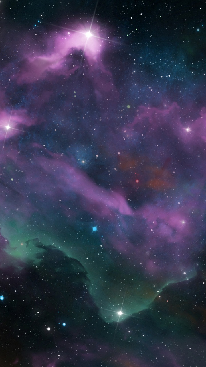 Обои туманность, звезда, природа, атмосфера, пурпур в разрешении 720x1280