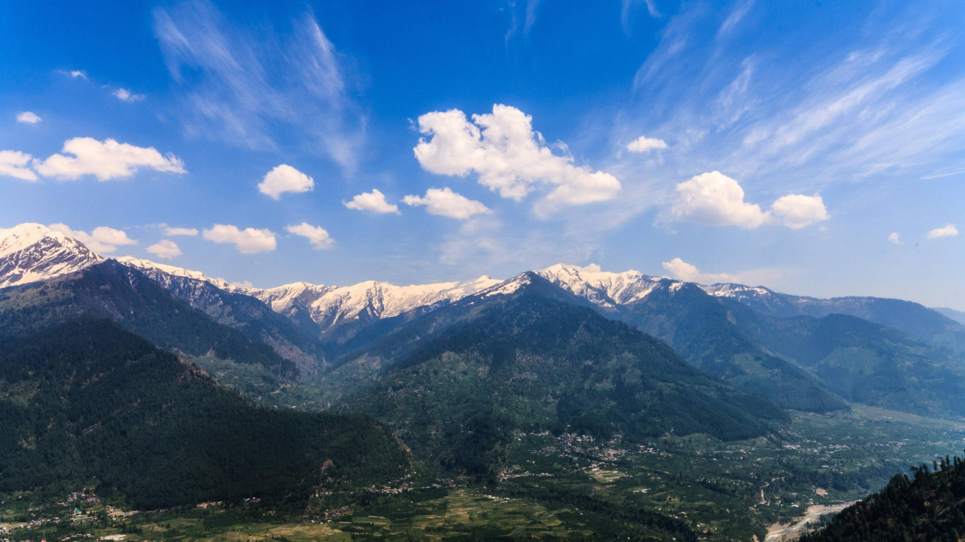 Обои горный хребет, гора, плато, нагорье, горный рельеф в разрешении 1366x768