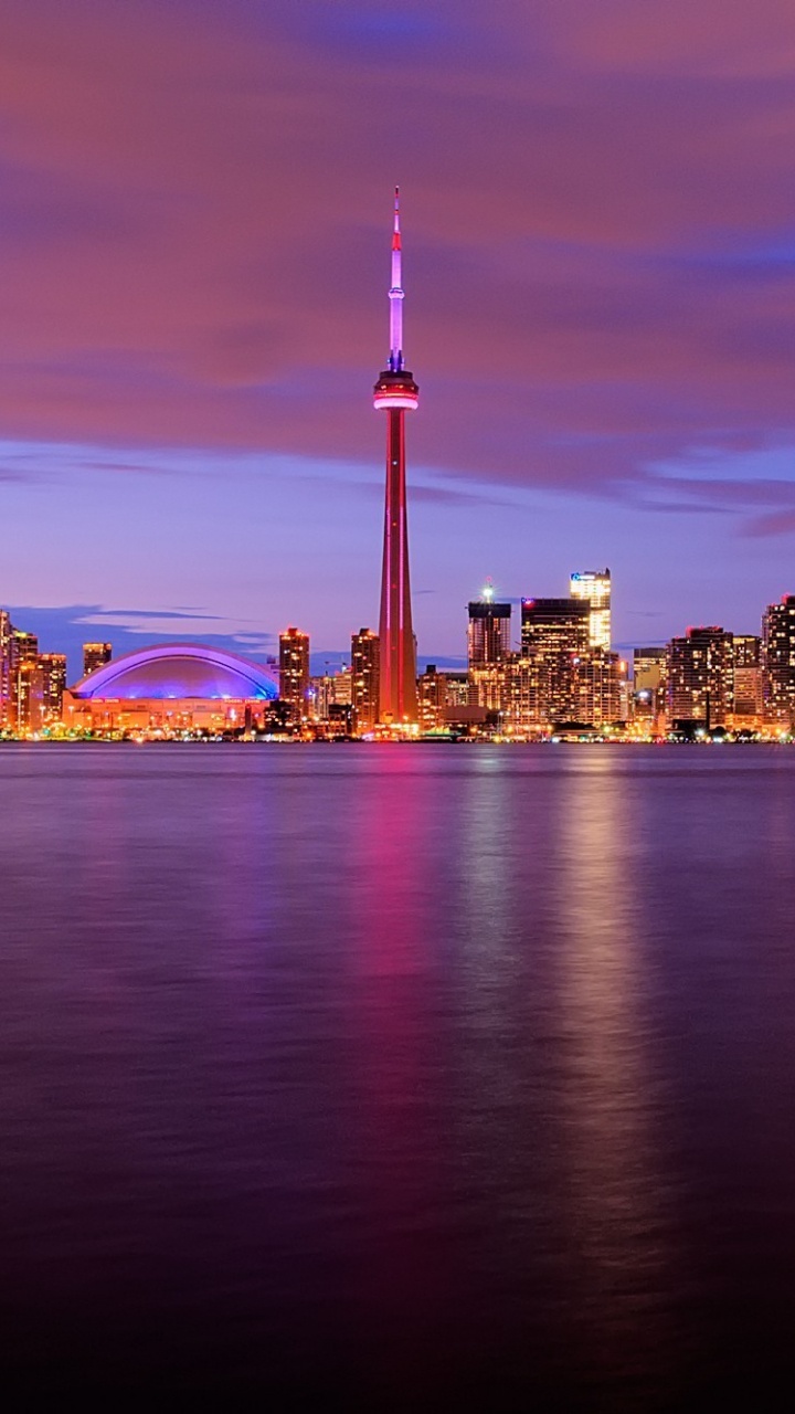 Обои Башня CN, город, городской пейзаж, линия горизонта, ориентир в разрешении 720x1280