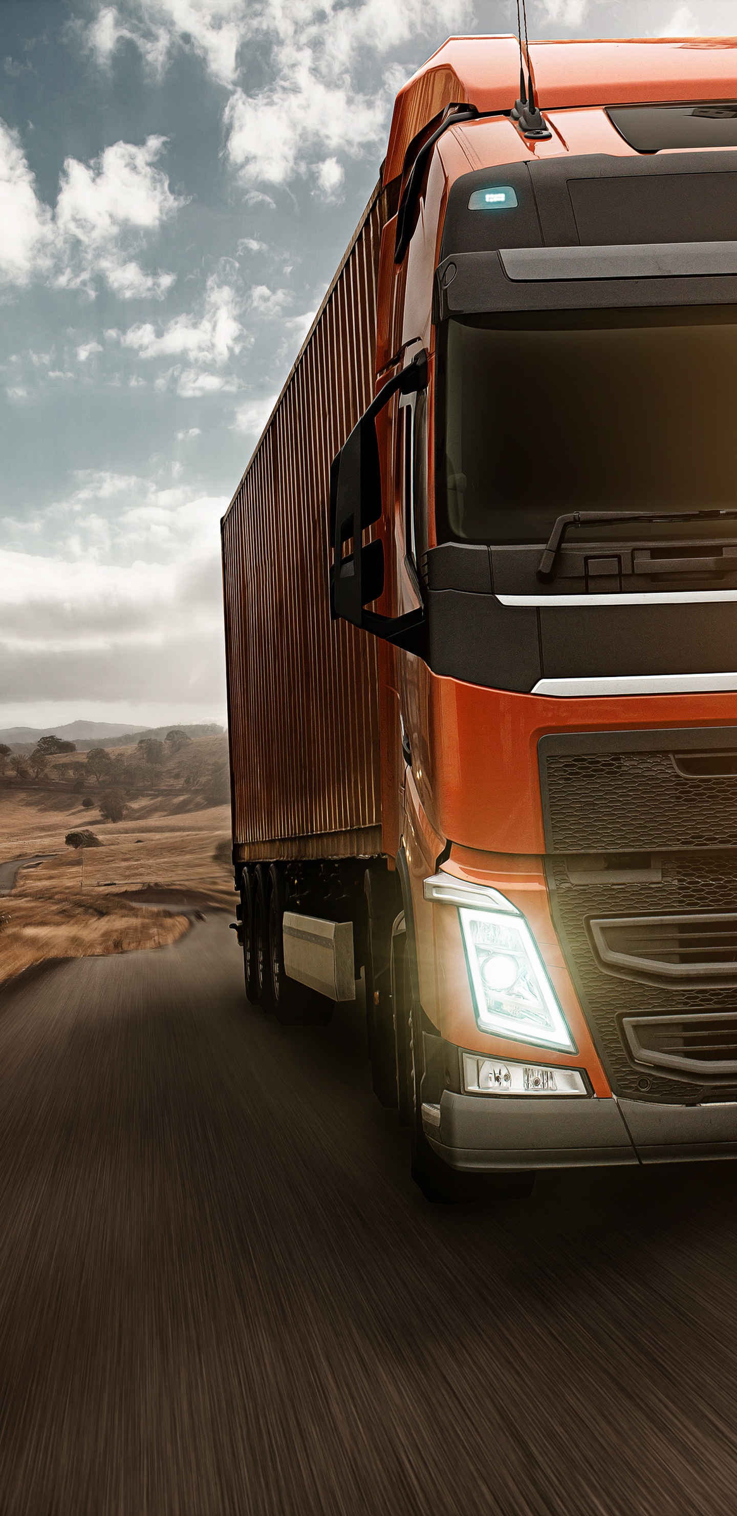 Обои грузовик, авто, транспорт, Лампа накаливания, светоизлучающий диод в разрешении 1440x2960