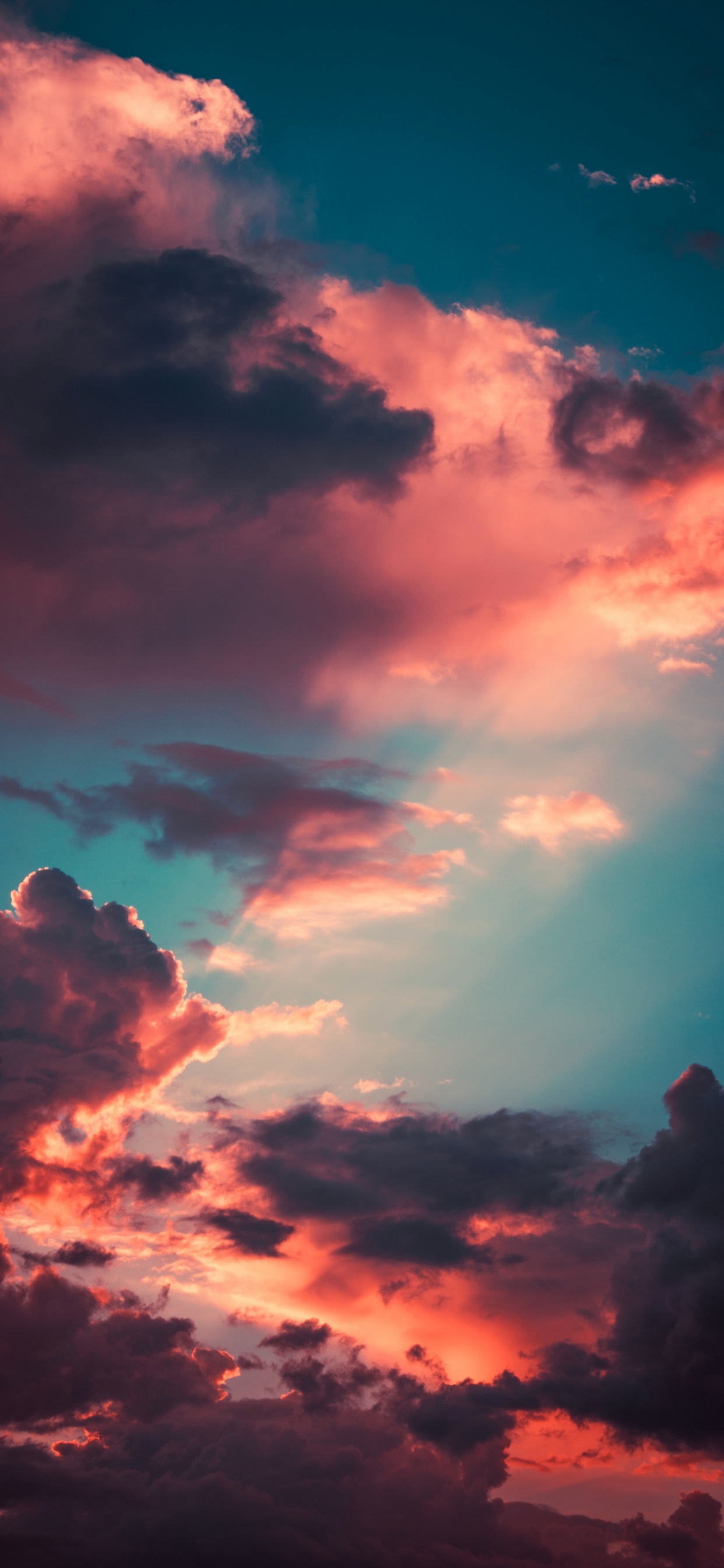 Обои эстетика, облако, атмосфера, послесвечение, лазурный в разрешении 1242x2688