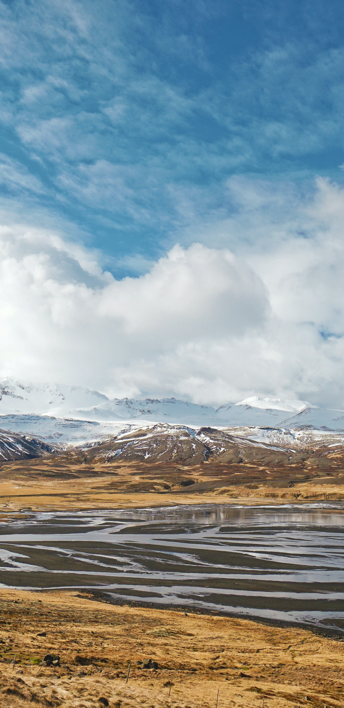 Обои облако, гора, вода, растение, природный ландшафт в разрешении 1440x2960