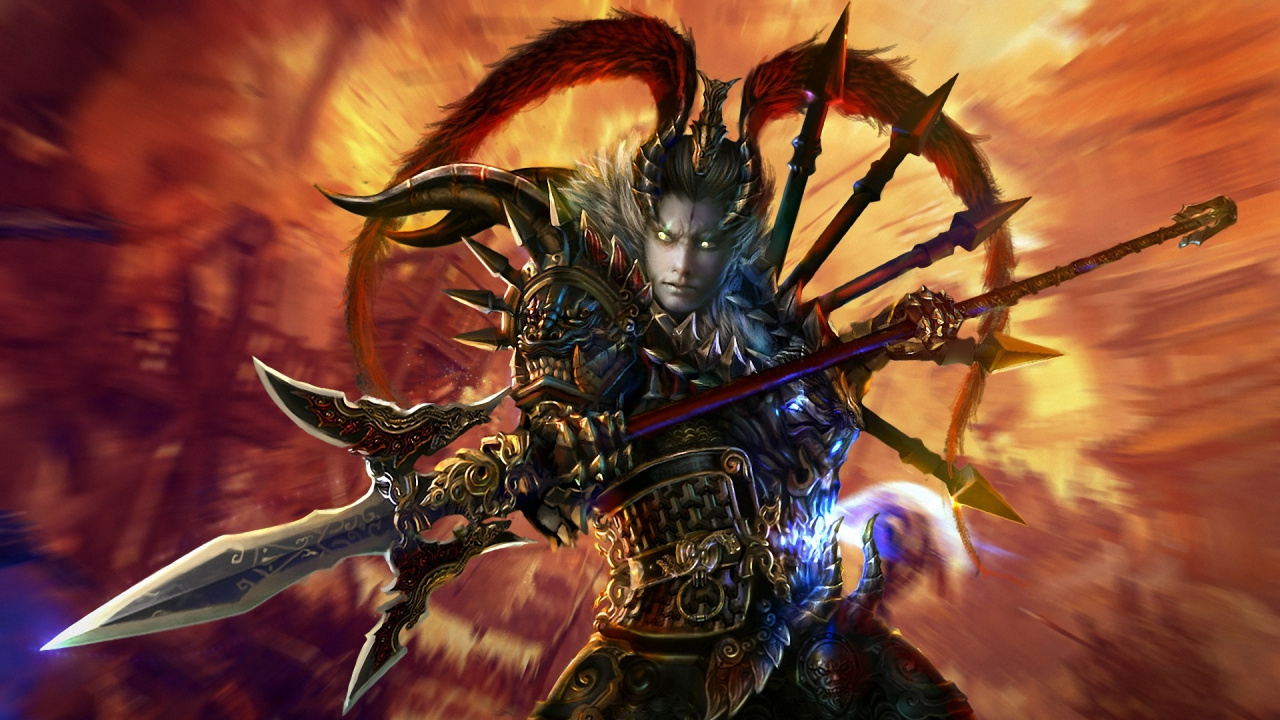 Обои воины династии 8, демон, компьютерная игра, стратегии видео игры, военачальник в разрешении 1280x720
