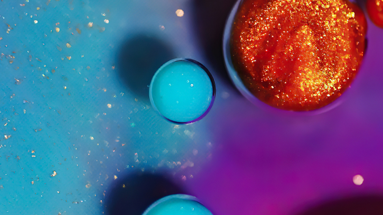 Обои крупный план, свет, синий, жидкий, астрономический объект в разрешении 1280x720