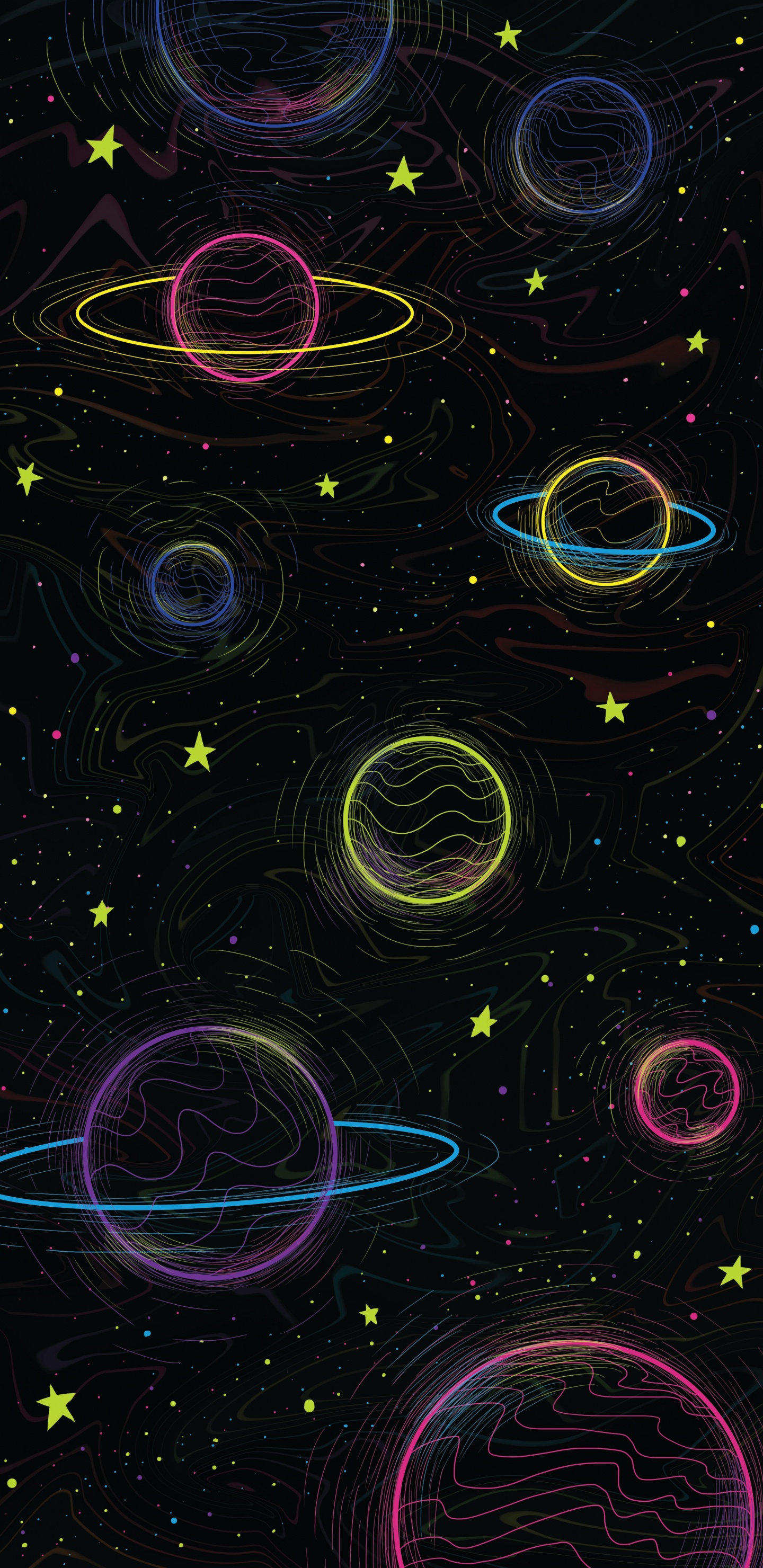 Обои свет, черный, астрономический объект, арт, линия в разрешении 1440x2960