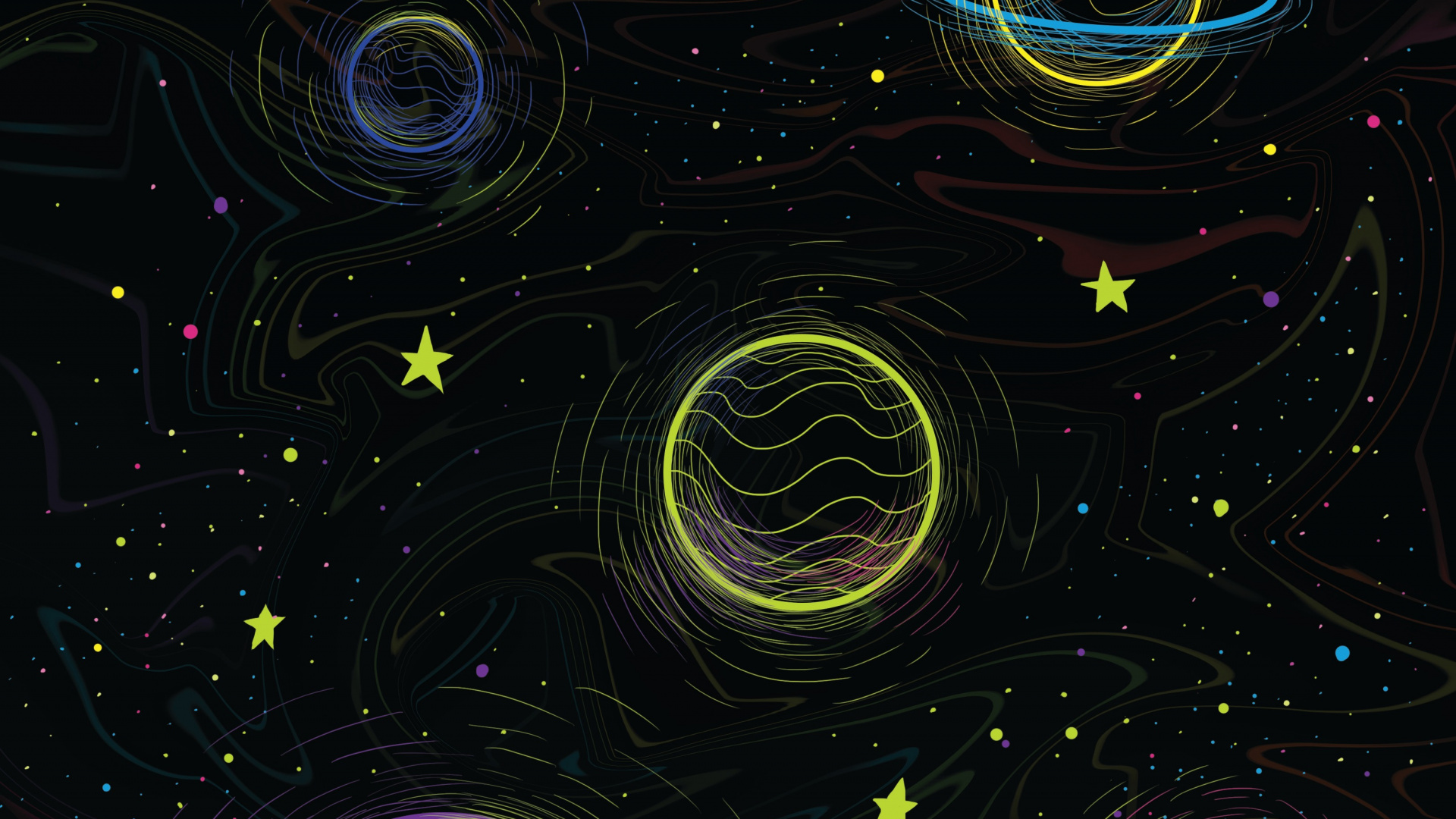 Обои свет, черный, астрономический объект, арт, линия в разрешении 1920x1080