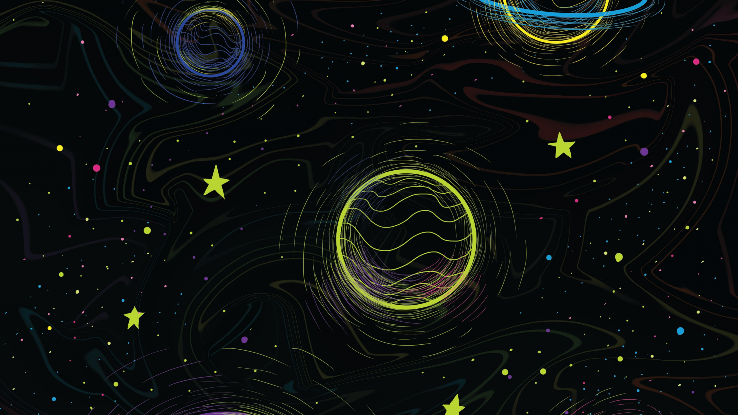 Обои свет, черный, астрономический объект, арт, линия в разрешении 2560x1440