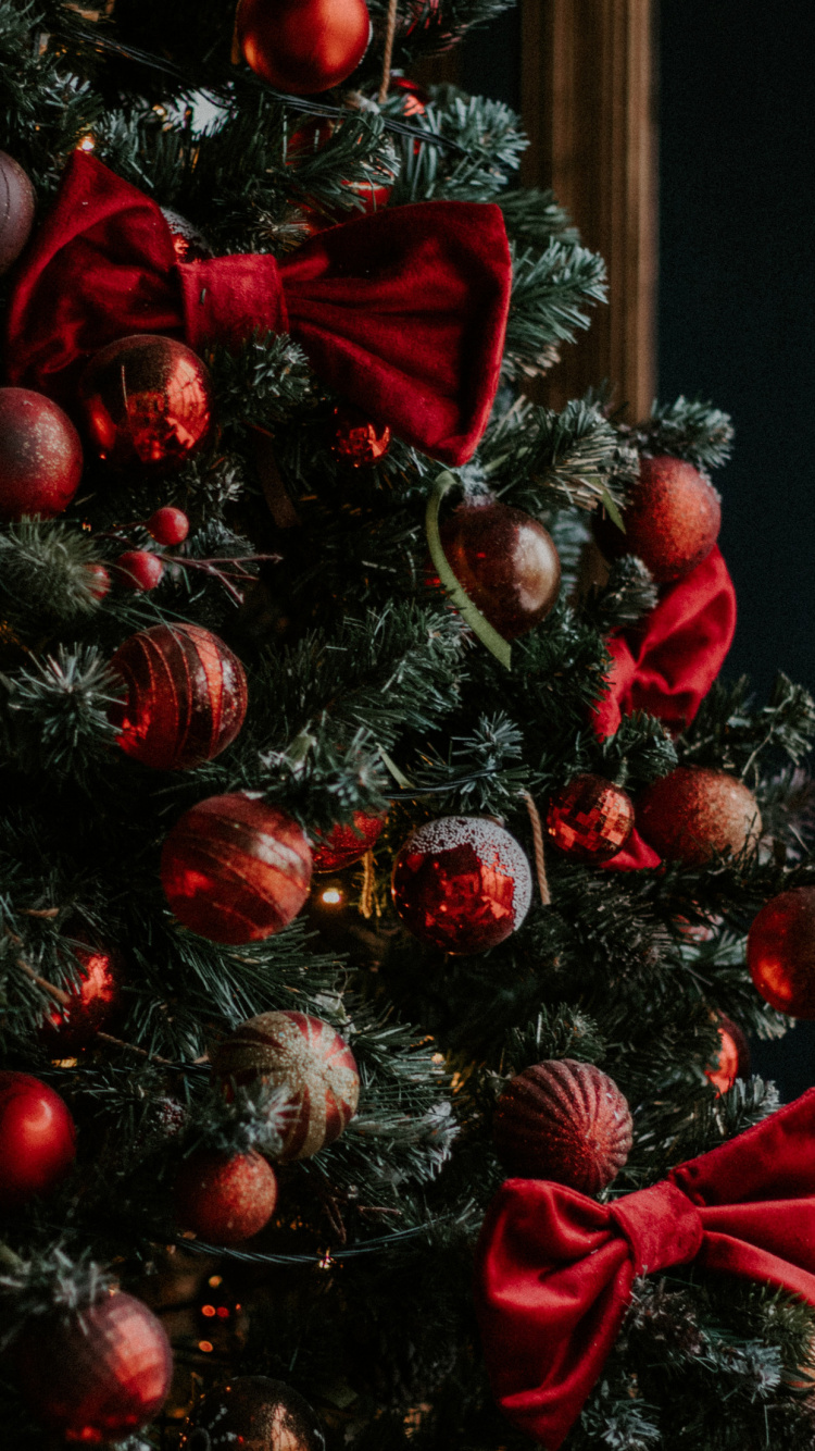 Обои театр на берегу реки, Рождество, 2022, елка, рождественский орнамент в разрешении 750x1334