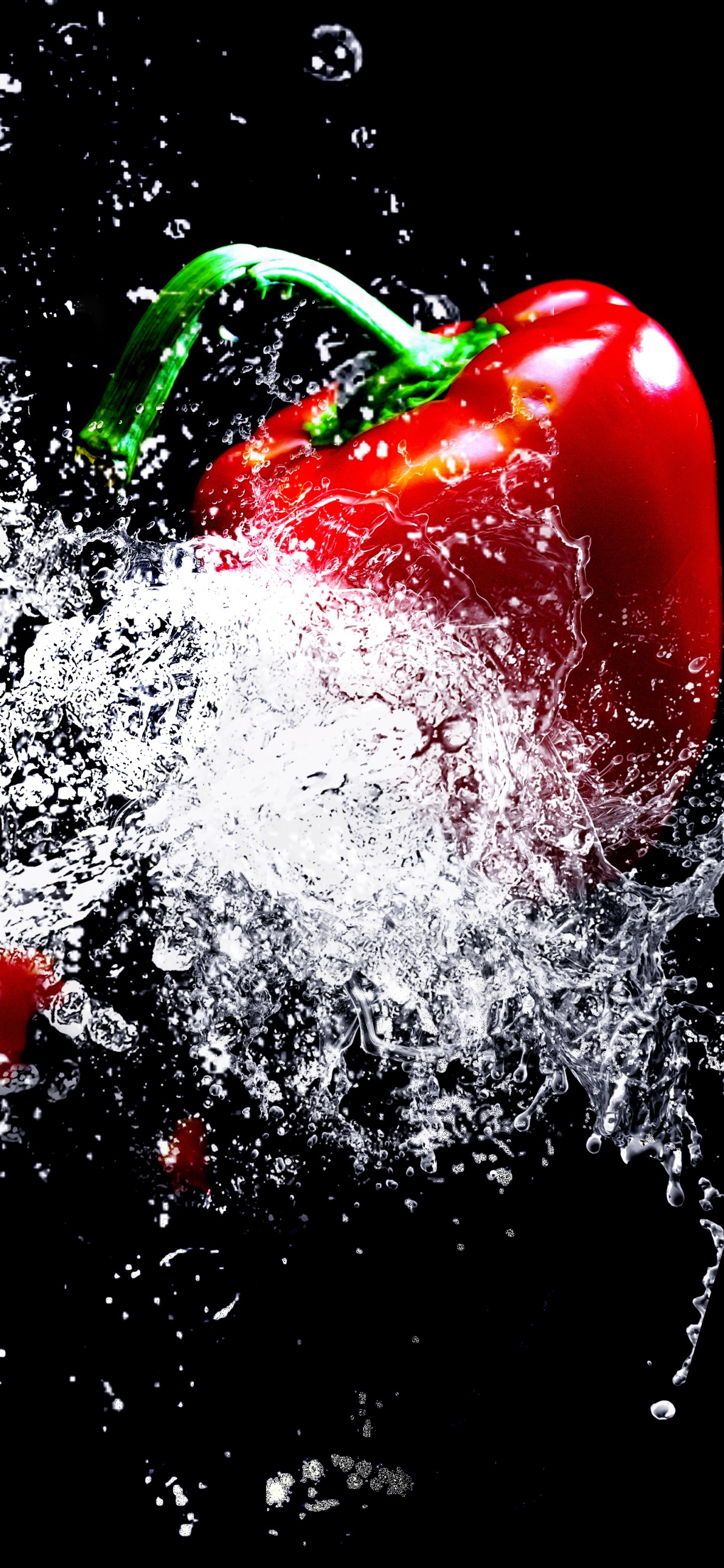 Обои овощ, чилийский перец, фрукты, вода, красный цвет в разрешении 1242x2688