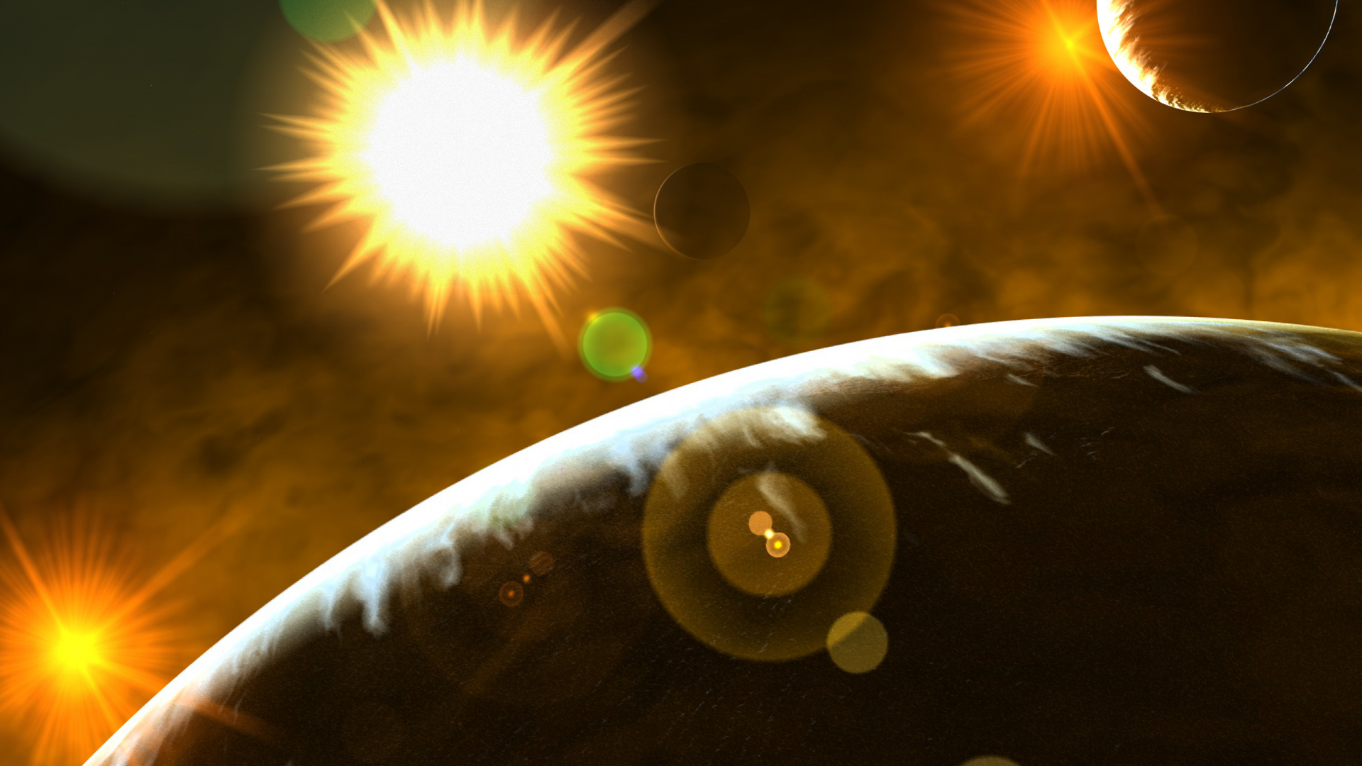 Обои планета, свет, астрономический объект, космос, солнечный свет в разрешении 1920x1080