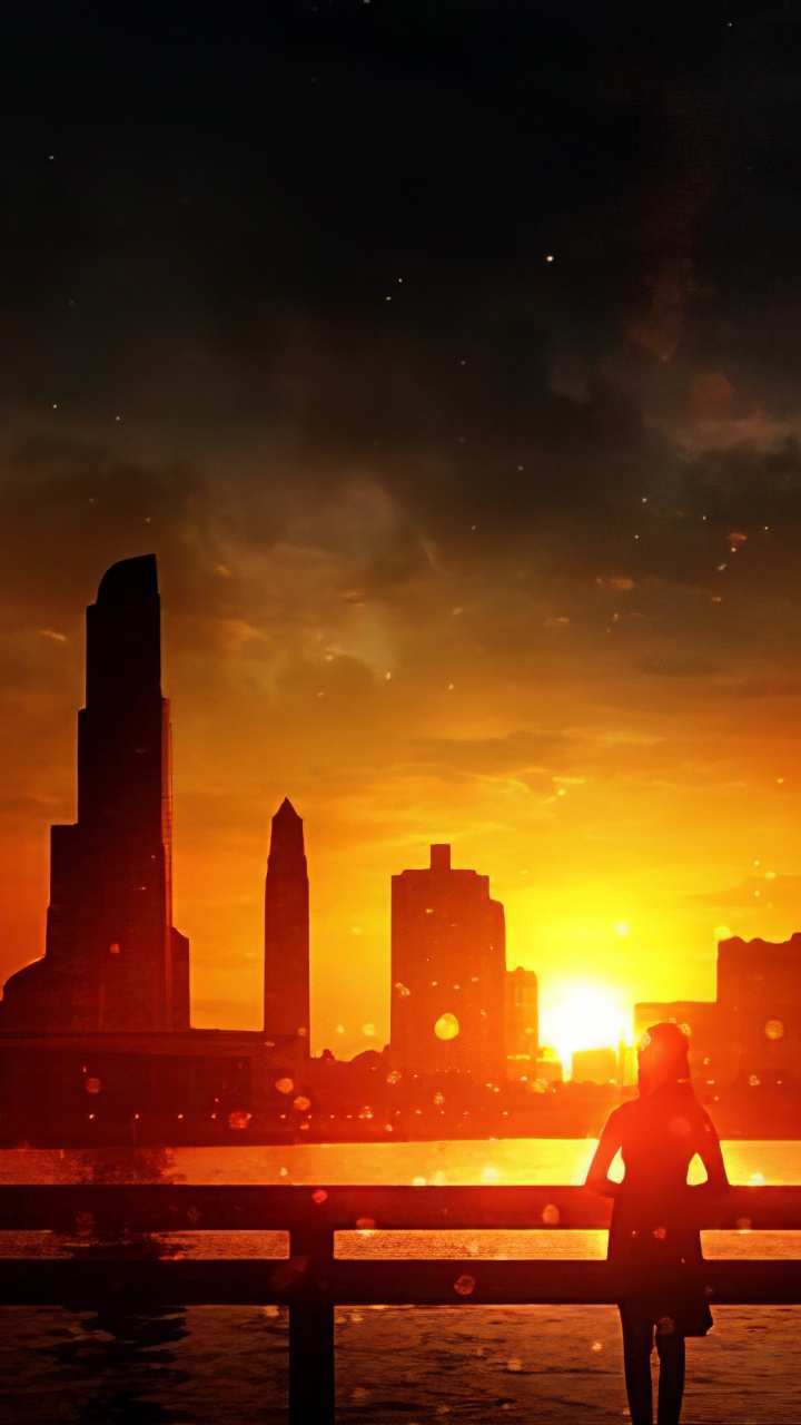 Обои городской пейзаж, горизонт, населенный пункт, городской район, линия горизонта в разрешении 720x1280