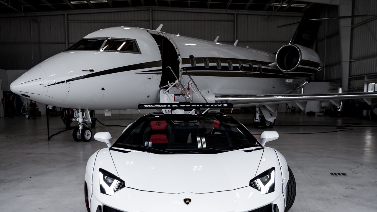 Обои Ламборгини авентадор, Ламборджини, авто, спорткар, бизнес джет в разрешении 1280x720