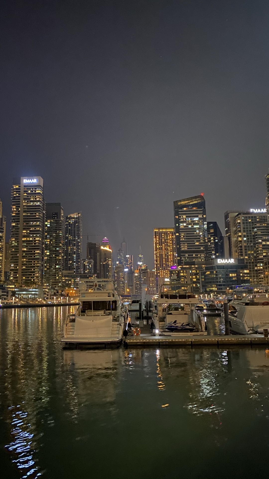 Обои Дубай, Дубай Марина, городской пейзаж, ночь, башня в разрешении 1080x1920