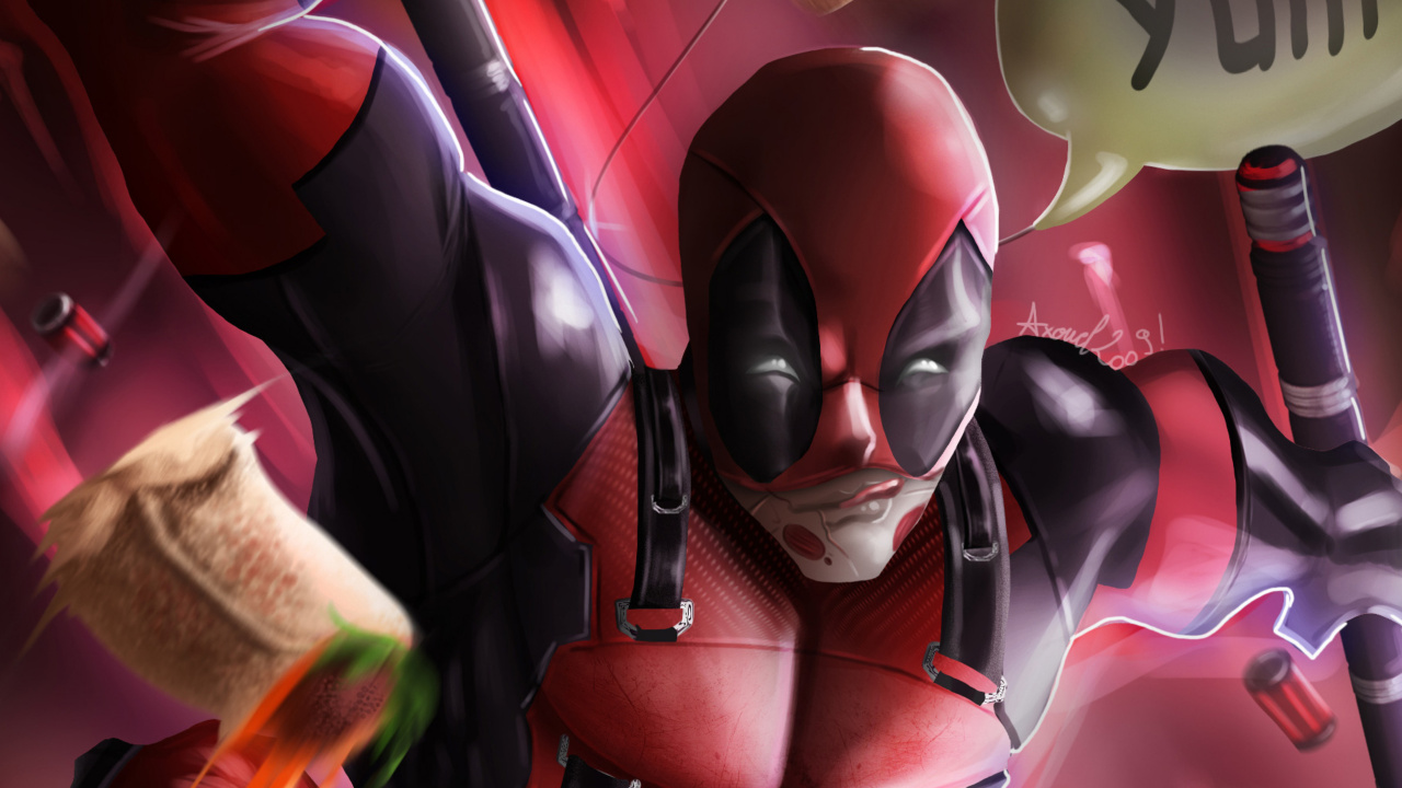 Обои дэдпул, комиксы, супергерой, фигурка, Халк в разрешении 1280x720