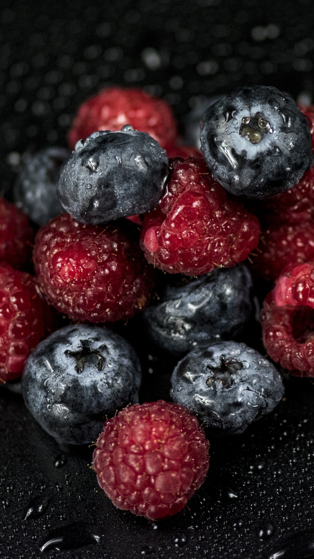 Обои Черника, ягоды, Blackberry, фрукты, Красная малина в разрешении 1080x1920