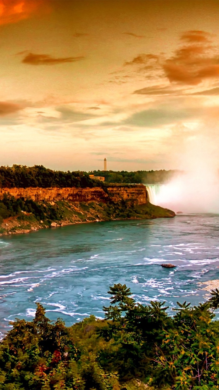 Обои американский водопад, река Ниагара, водопад, водоем, природа в разрешении 720x1280