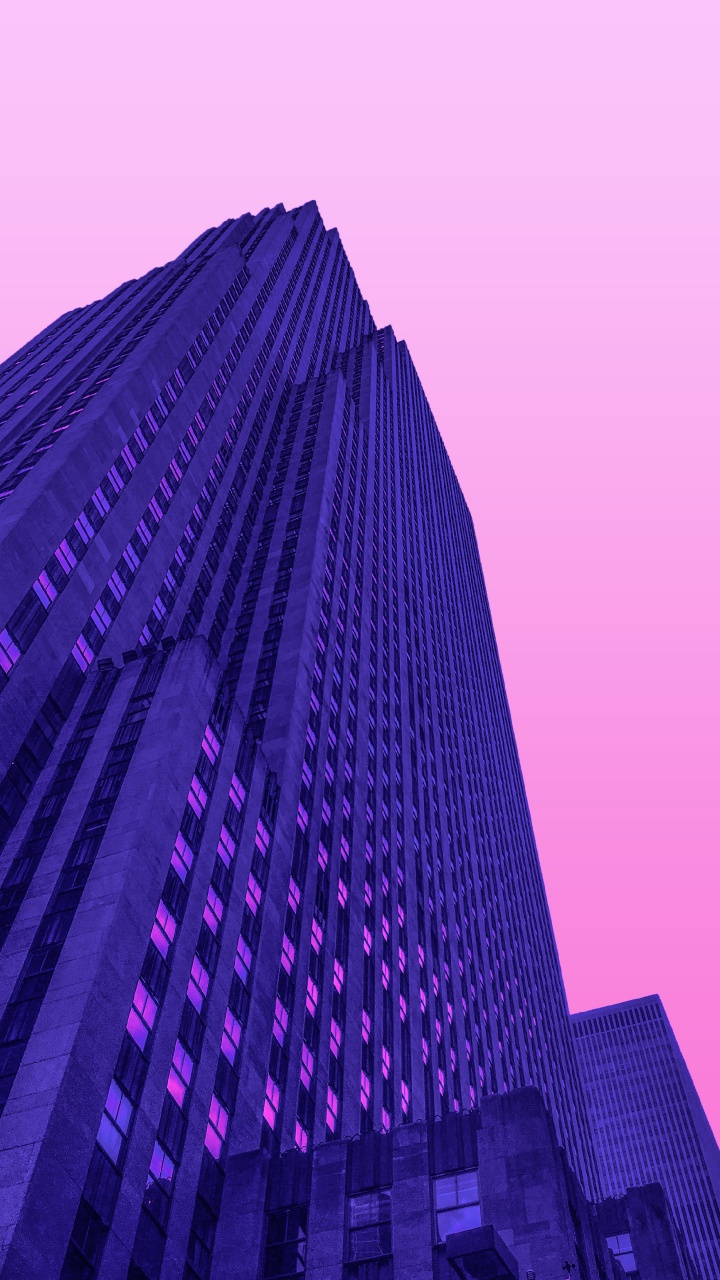 Обои здание, Мост Серый, ориентир, свет, Джон Рокфеллер в разрешении 720x1280