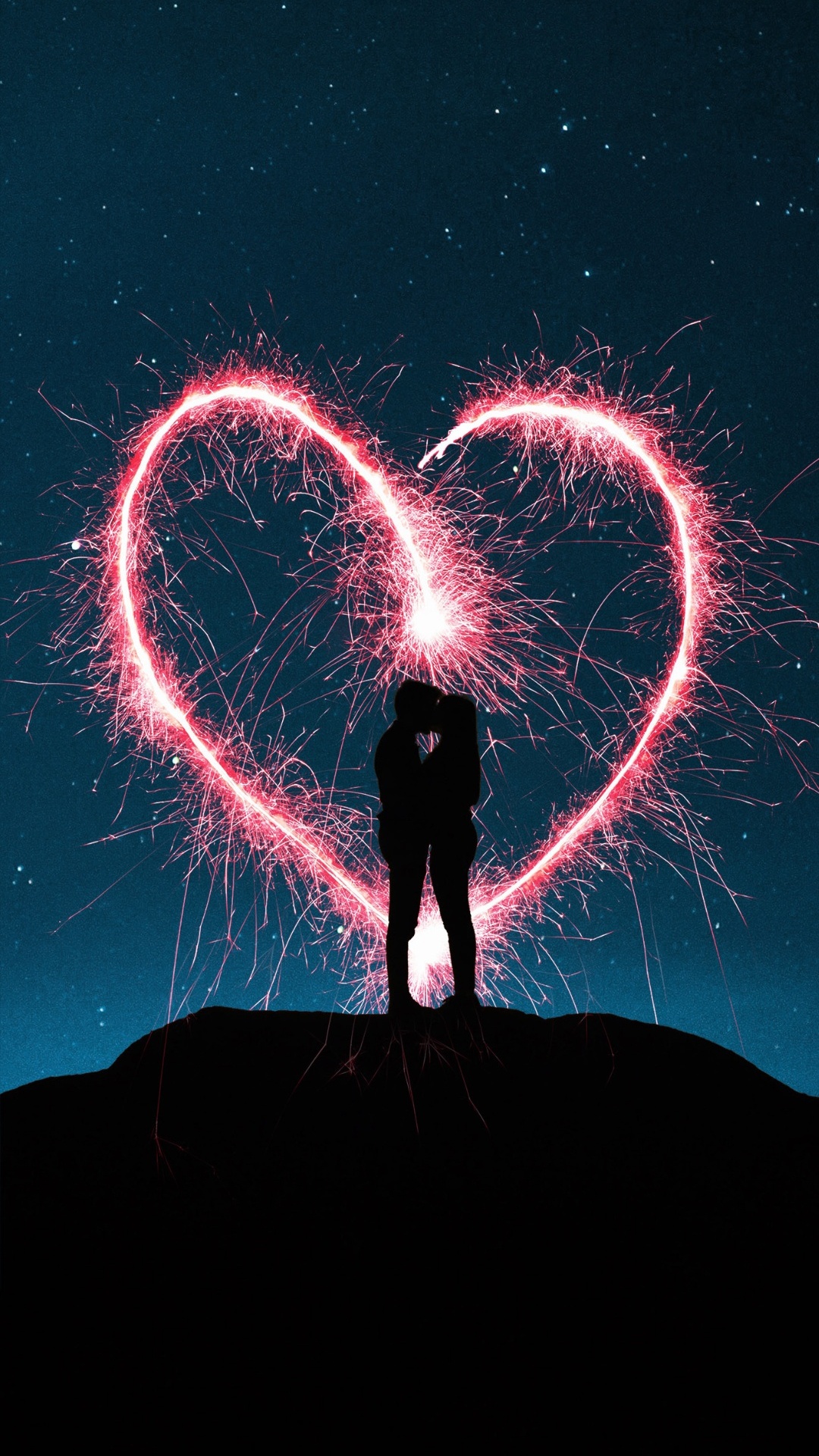 Обои День Святого Валентина, редактирование, событие, темнота, Счастлив в разрешении 1080x1920