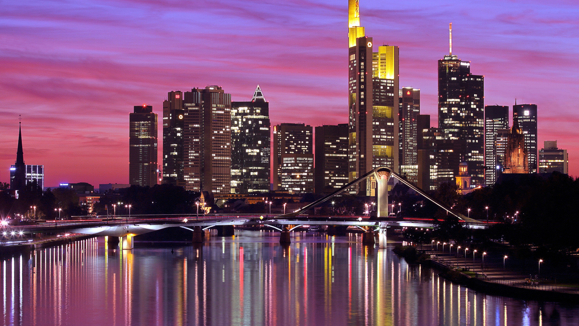 Обои городской пейзаж, город, линия горизонта, метрополия, ориентир в разрешении 1920x1080