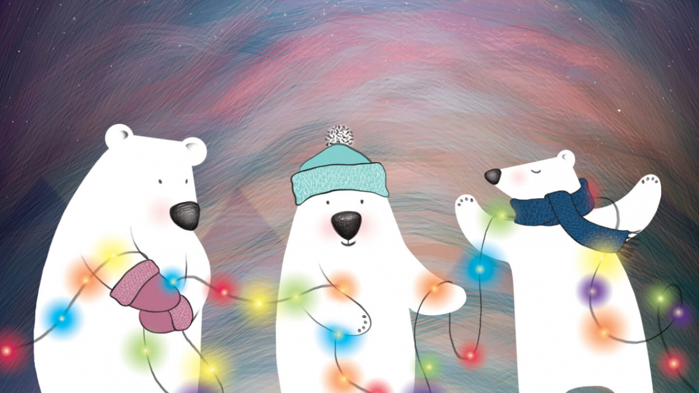 Обои мультфильм, Снеговик, мир, арт, Счастлив в разрешении 1366x768