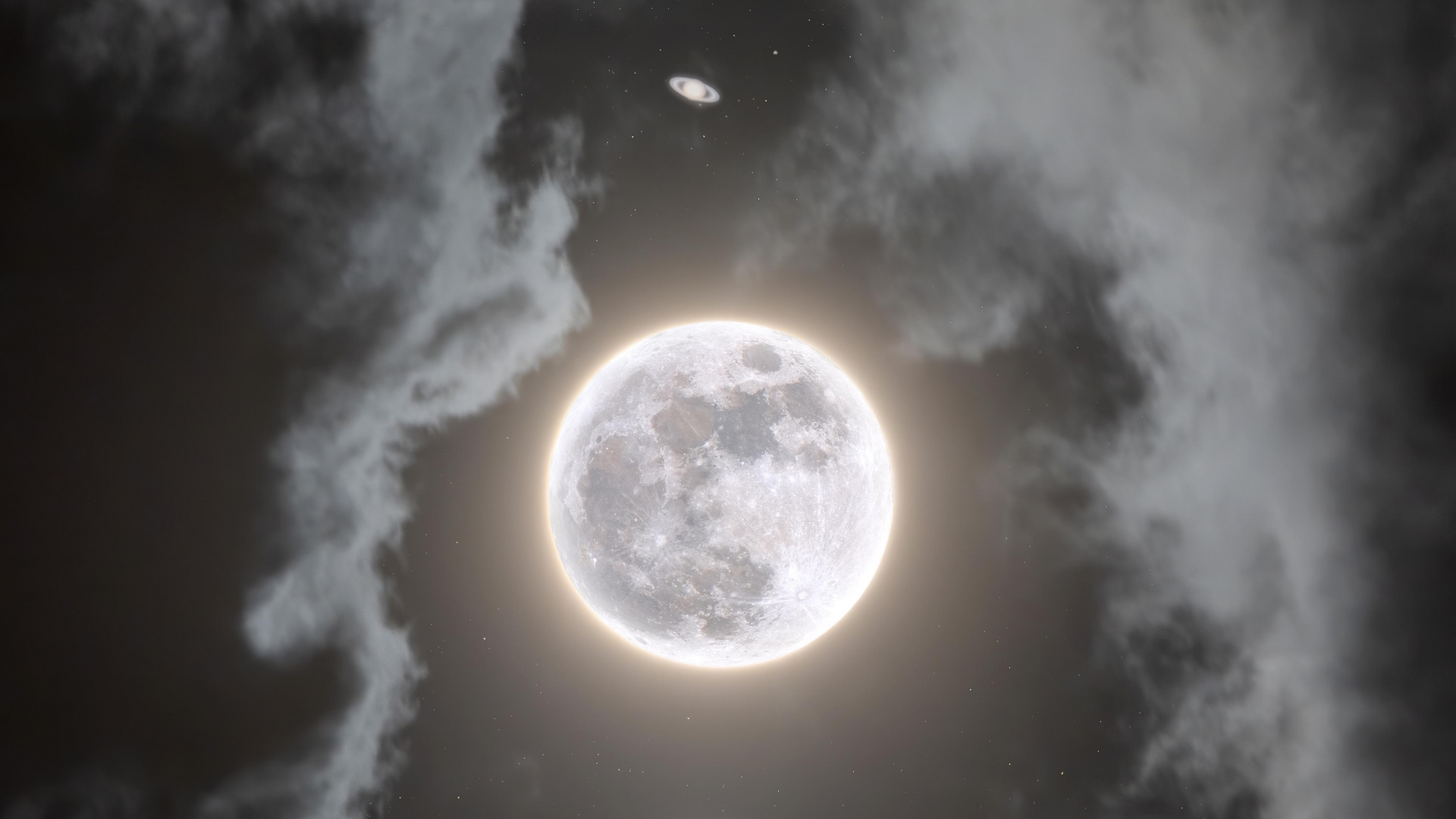 Обои луна, отличное соединение, январь 2020 лунное затмение, новолуние, облако в разрешении 1920x1080