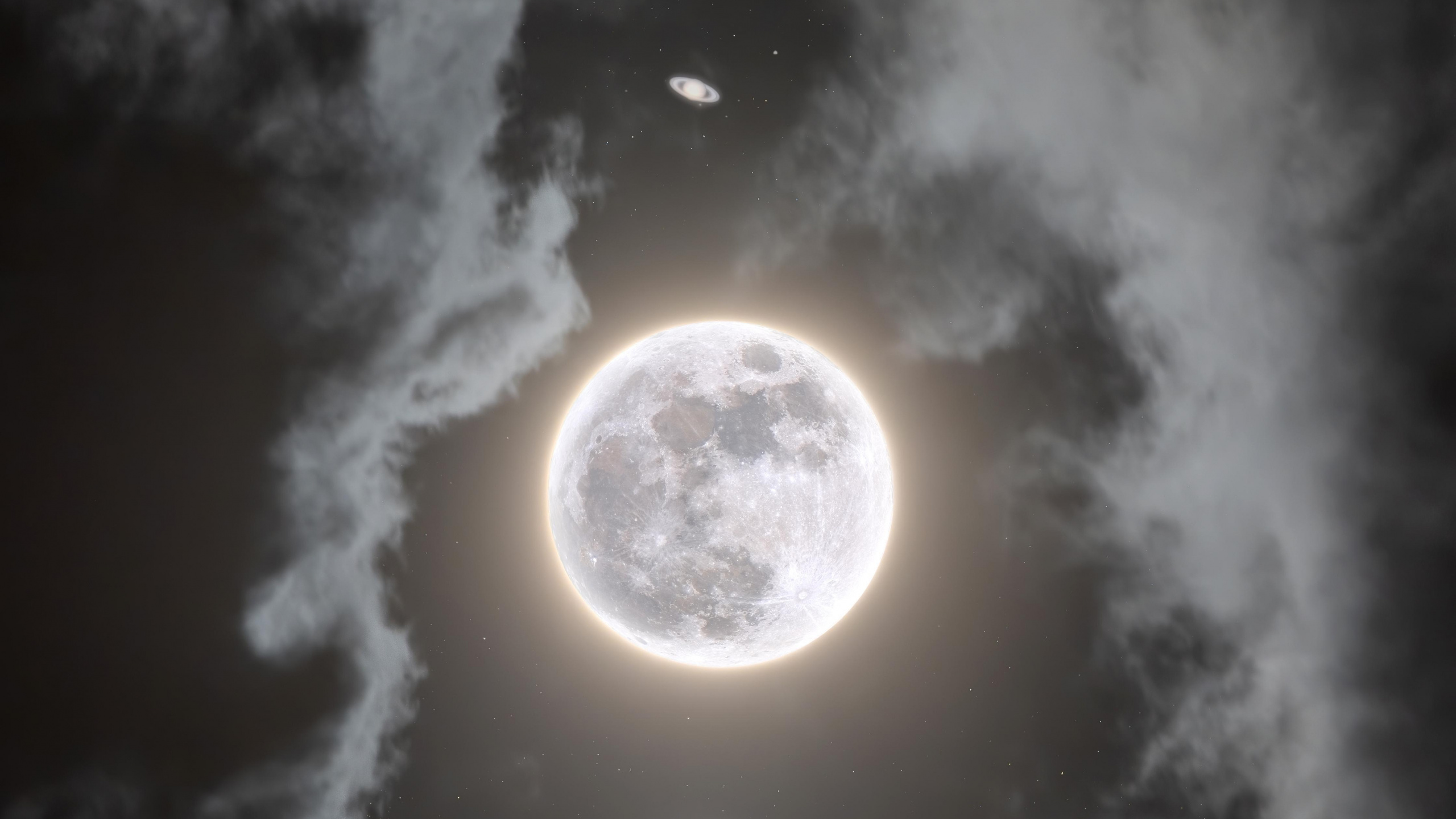 Обои луна, отличное соединение, январь 2020 лунное затмение, новолуние, облако в разрешении 2560x1440