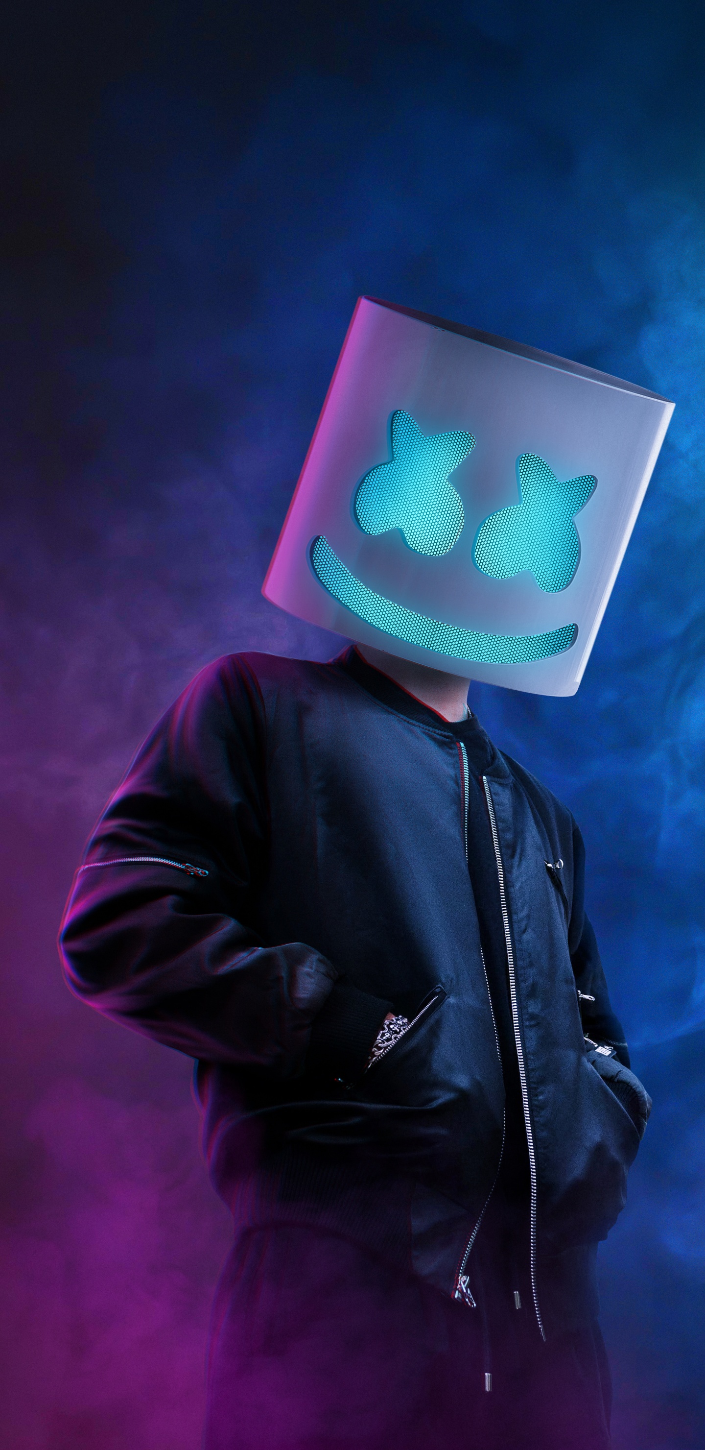 Обои галактика маршмелло, электронная танцевальная музыка, верхняя одежда, пурпур, фетровая в разрешении 1440x2960