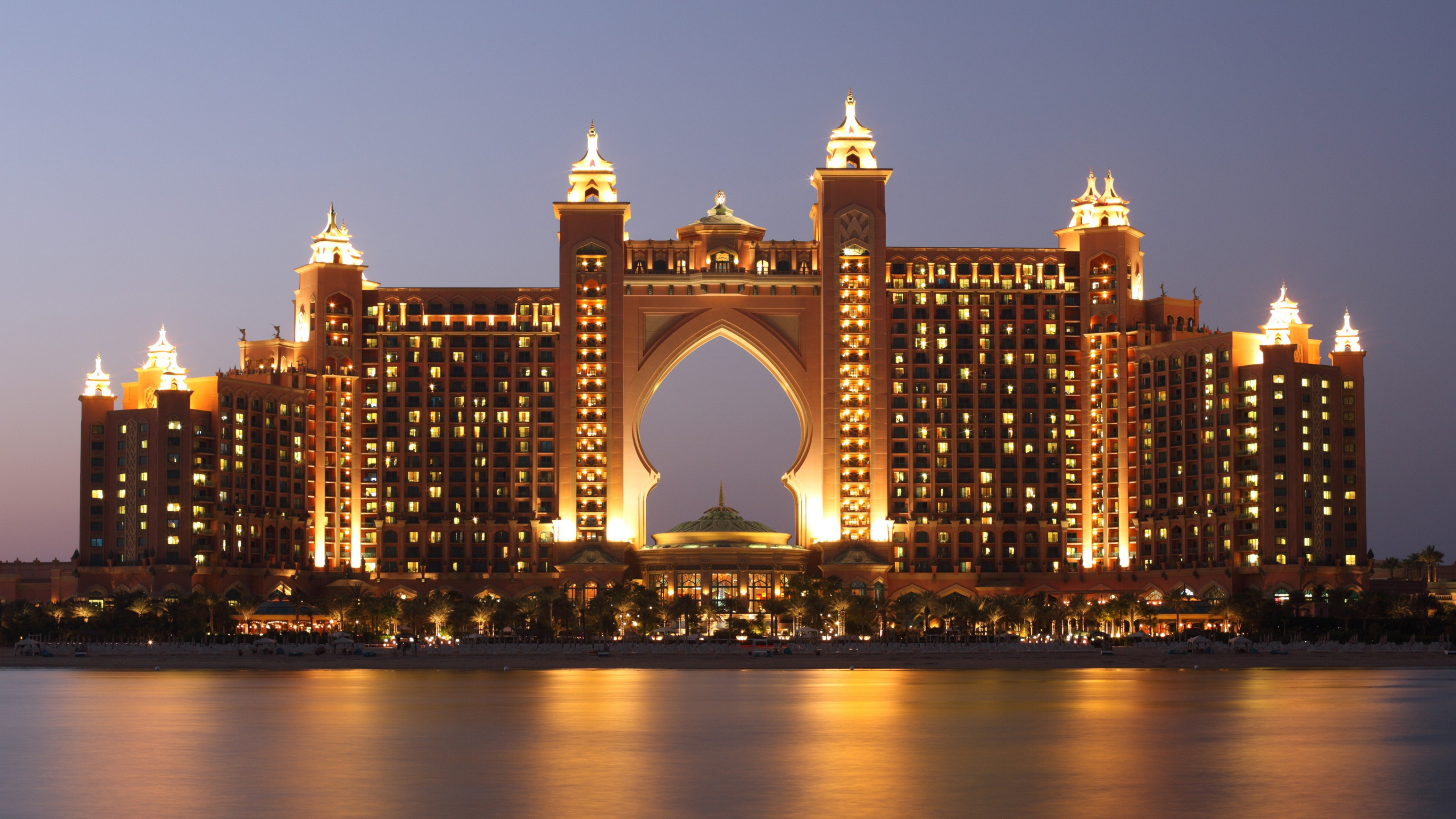 Обои прибежище, Атлантис Багамы, город, ориентир, линия горизонта в разрешении 2560x1440