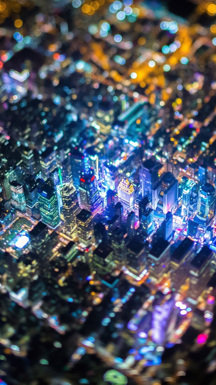 Обои Манхеттен, синий, вода, свет, пурпур в разрешении 720x1280