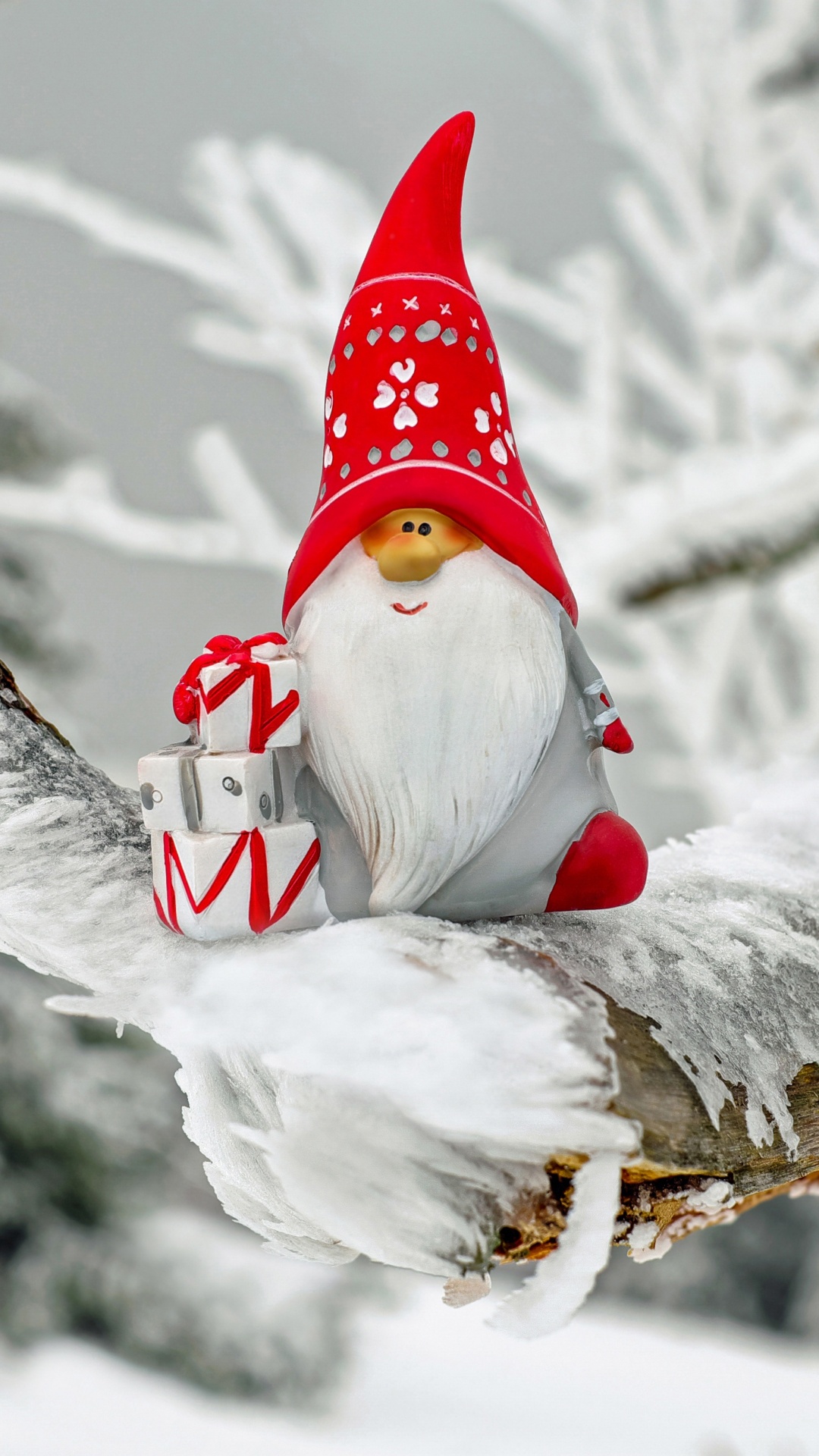 Обои Санта-Клаус, Рождественский день, зима, снег, замораживание в разрешении 1080x1920
