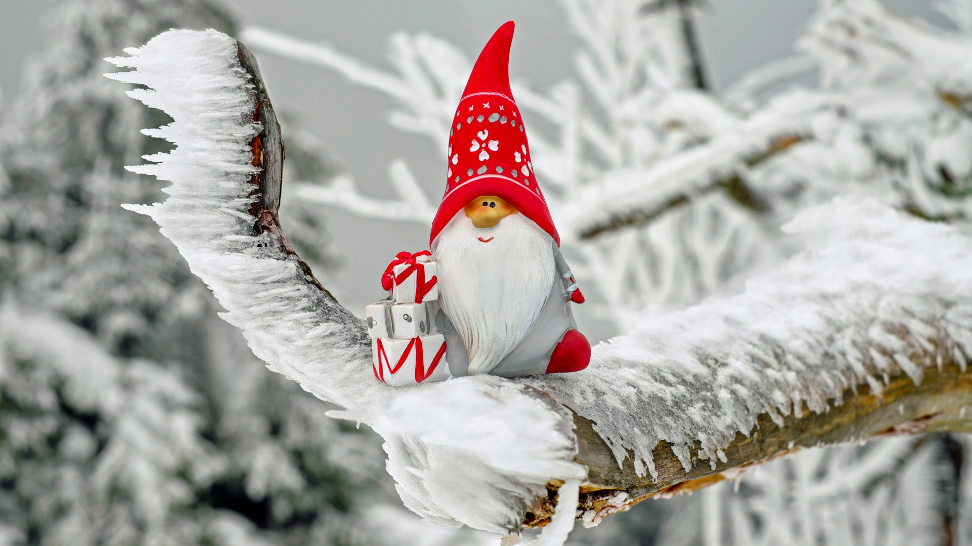 Обои Санта-Клаус, Рождественский день, зима, снег, замораживание в разрешении 1920x1080
