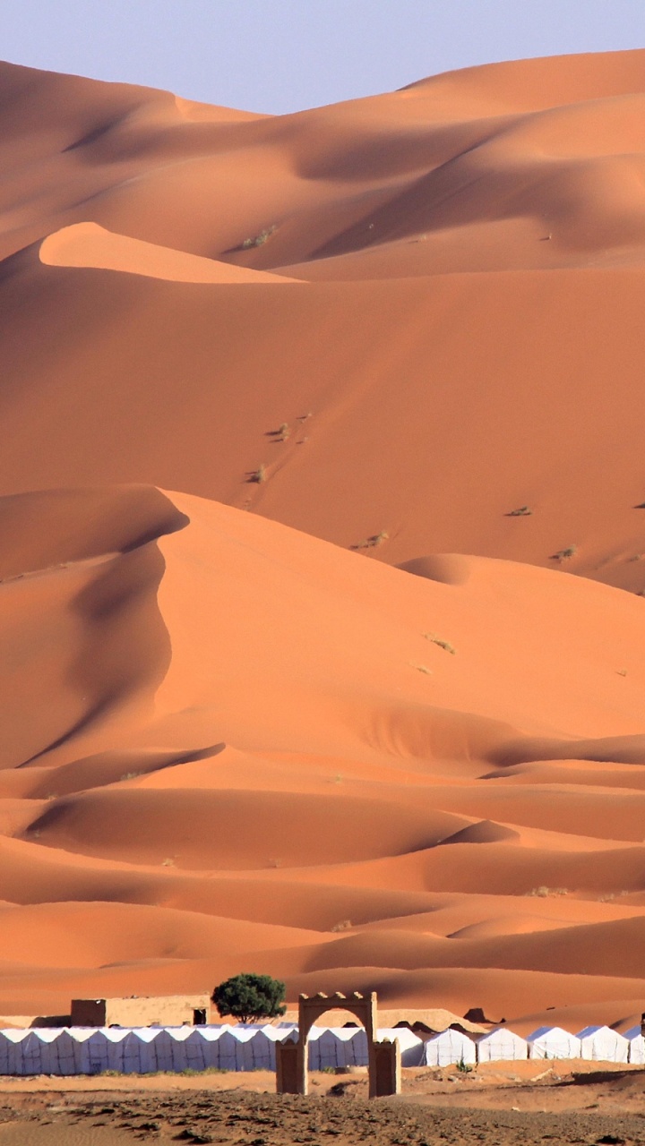 Обои эрг, пустыня, эолийские рельефы, песок, Дюна в разрешении 720x1280