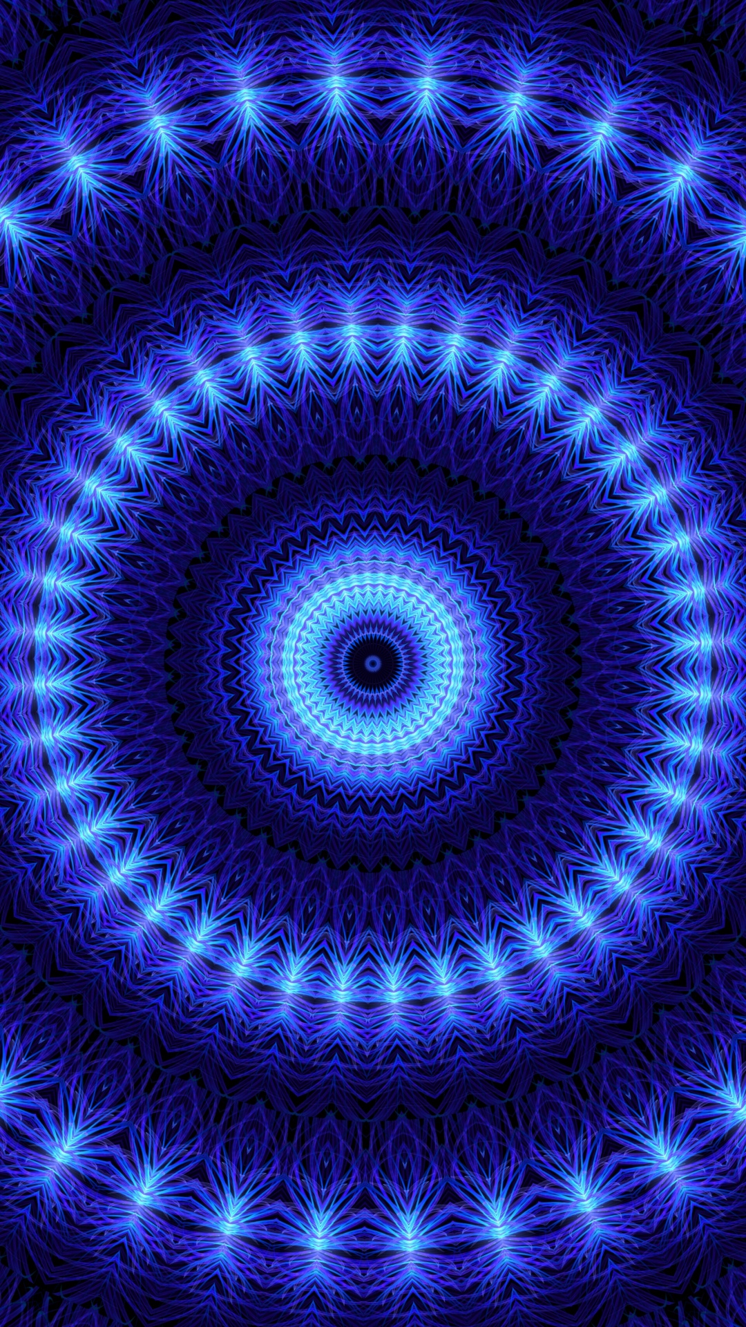 Обои фрактальное искусство, синий кобальт, синий, финал сезона, калейдоскоп в разрешении 1080x1920