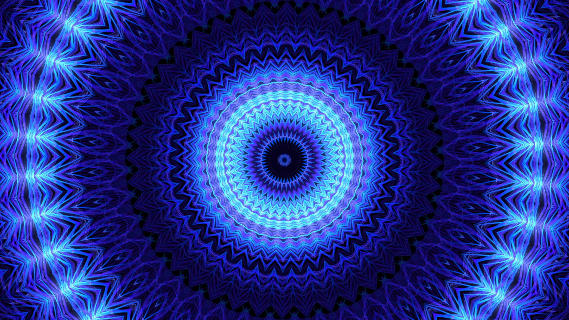 Обои фрактальное искусство, синий кобальт, синий, финал сезона, калейдоскоп в разрешении 1920x1080