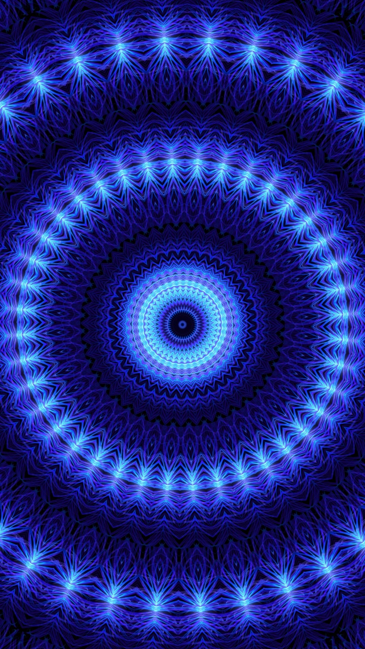 Обои фрактальное искусство, синий кобальт, синий, финал сезона, калейдоскоп в разрешении 720x1280